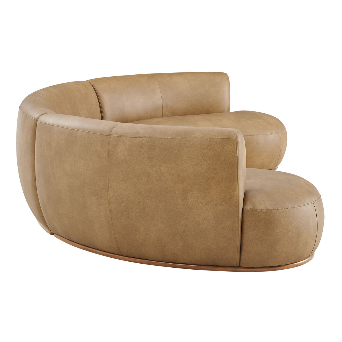 Rialta 3 Piece Curved Vegan Leather Sectional Sofa - Toast