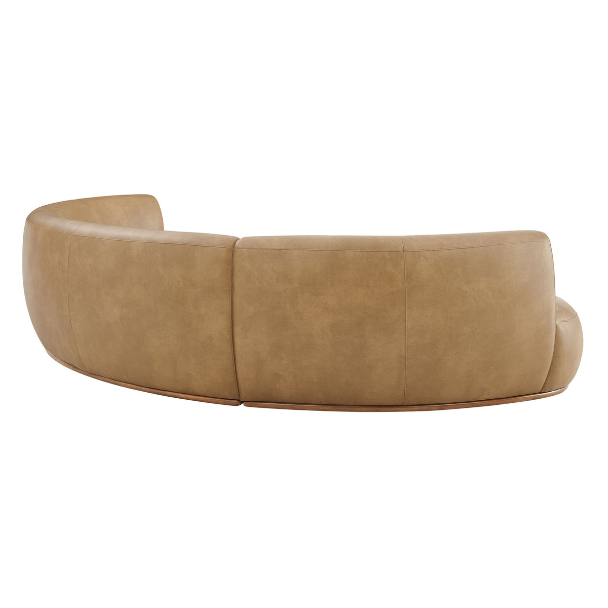 Rialta 3 Piece Curved Vegan Leather Sectional Sofa - Toast
