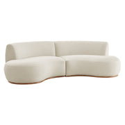 Rialta 2 Piece Curved Performance Velvet Sectional Sofa - Alabaster
