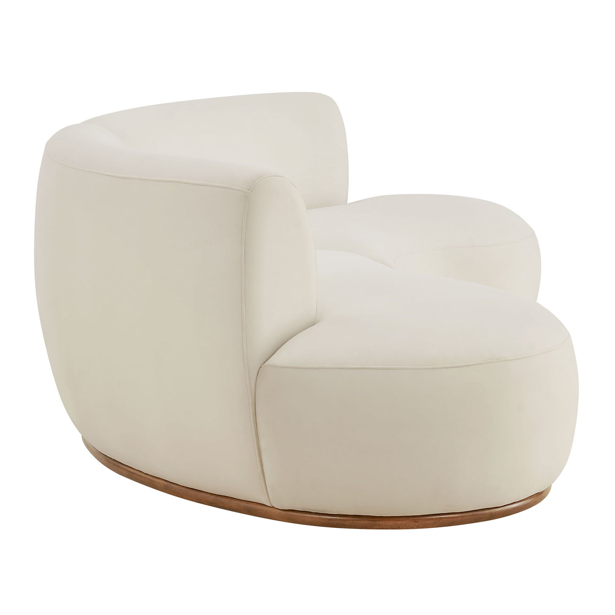 Rialta 2 Piece Curved Performance Velvet Sectional Sofa - Alabaster