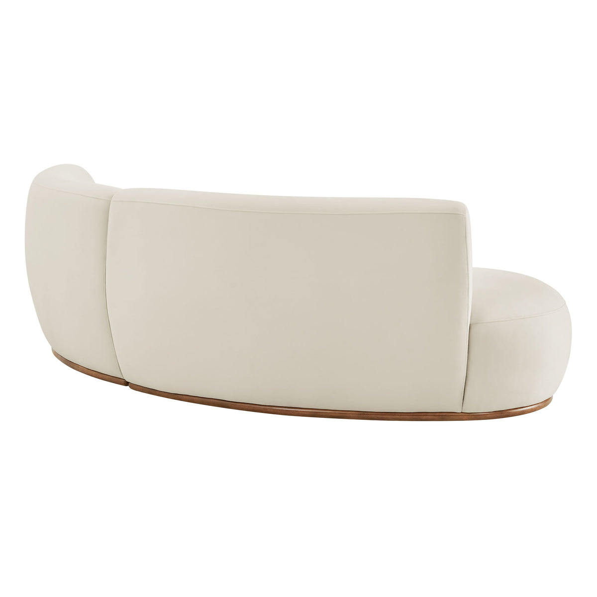 Rialta 2 Piece Curved Performance Velvet Sectional Sofa - Alabaster