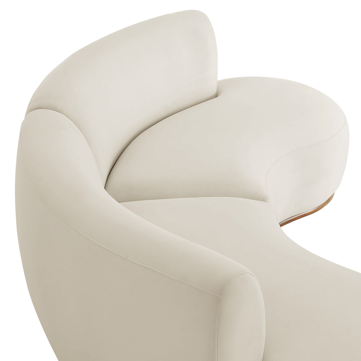Rialta 2 Piece Curved Performance Velvet Sectional Sofa - Alabaster