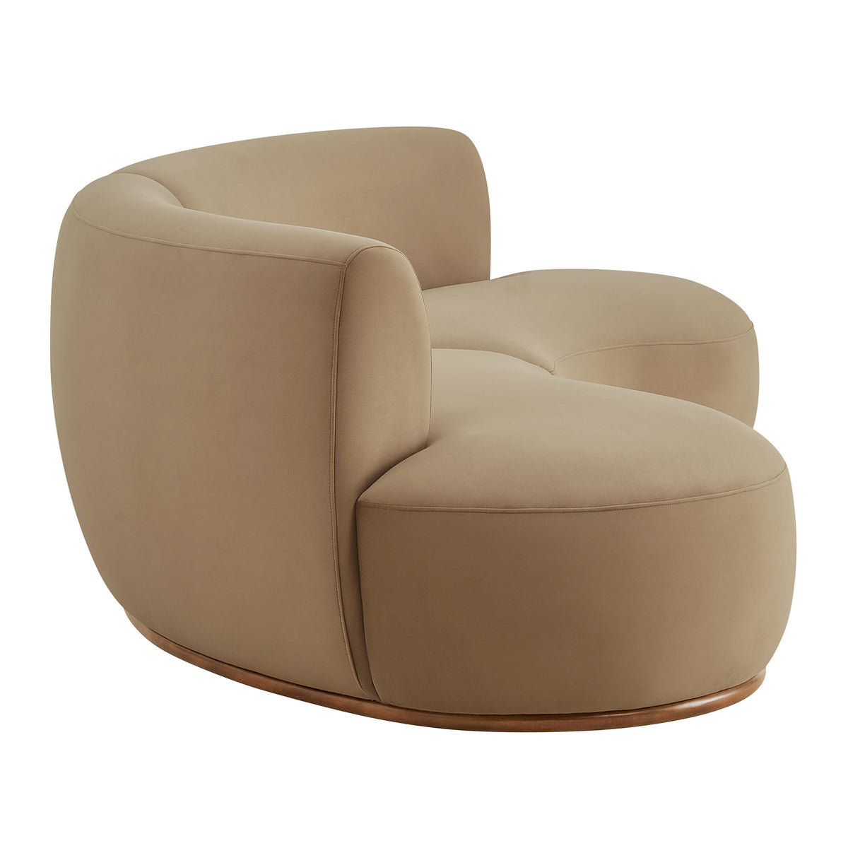 Rialta 2 Piece Curved Performance Velvet Sectional Sofa - Taupe