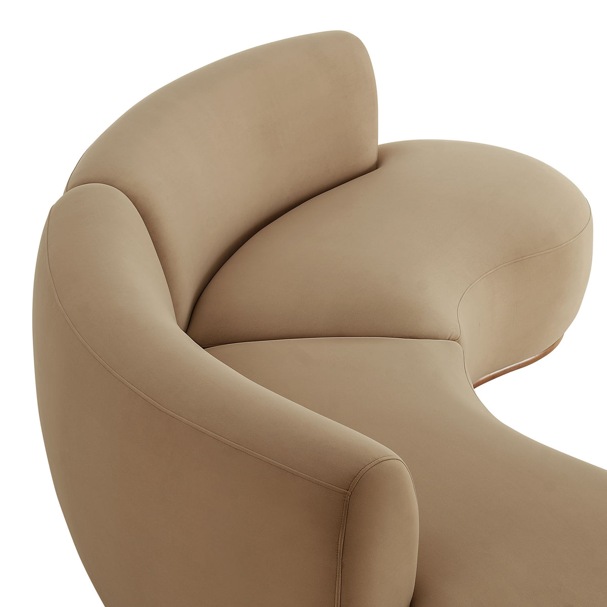 Rialta 2 Piece Curved Performance Velvet Sectional Sofa - Taupe