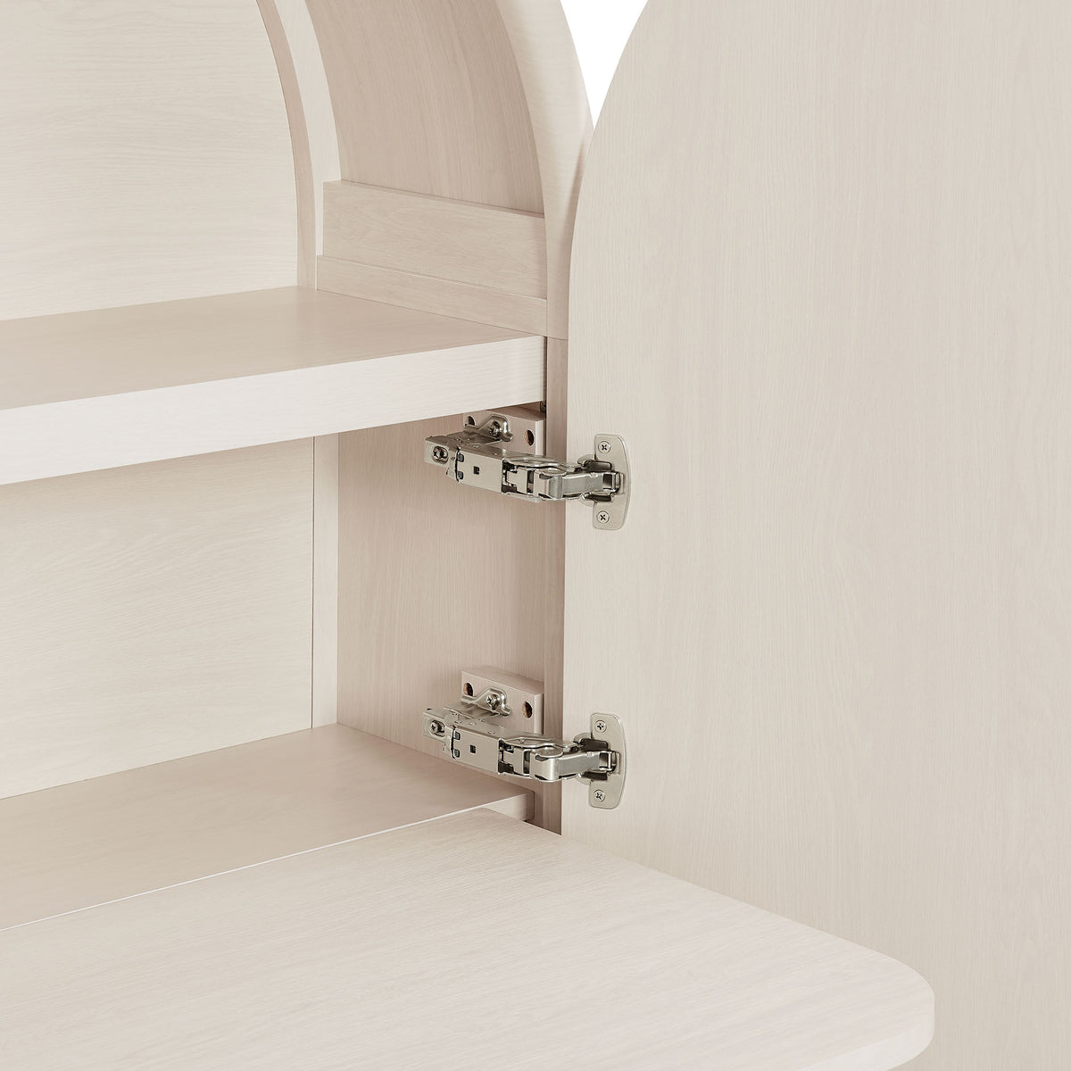 Bellamy Arched Fold-Out Desk Cabinet - Ash