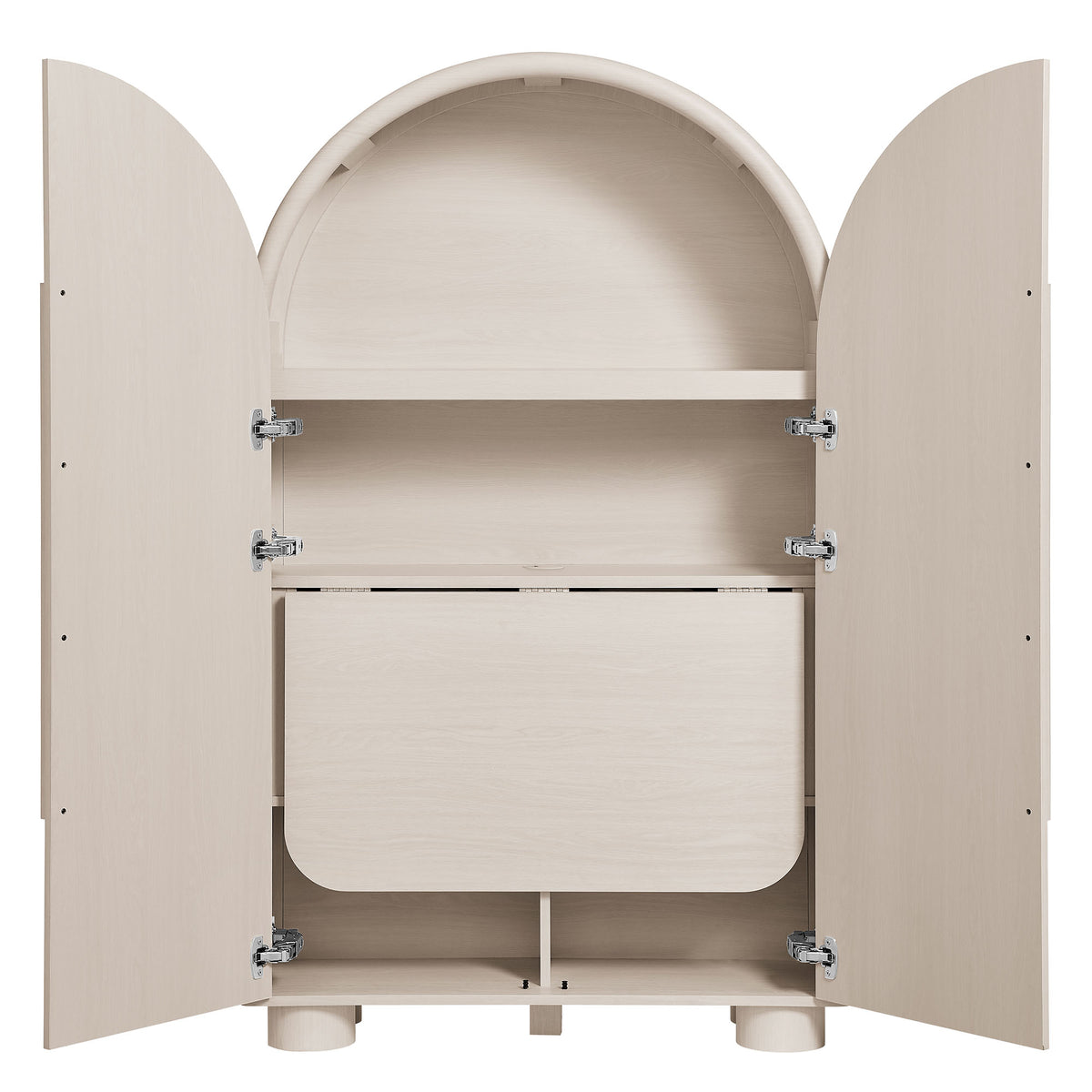 Bellamy Arched Fold-Out Desk Cabinet - Ash