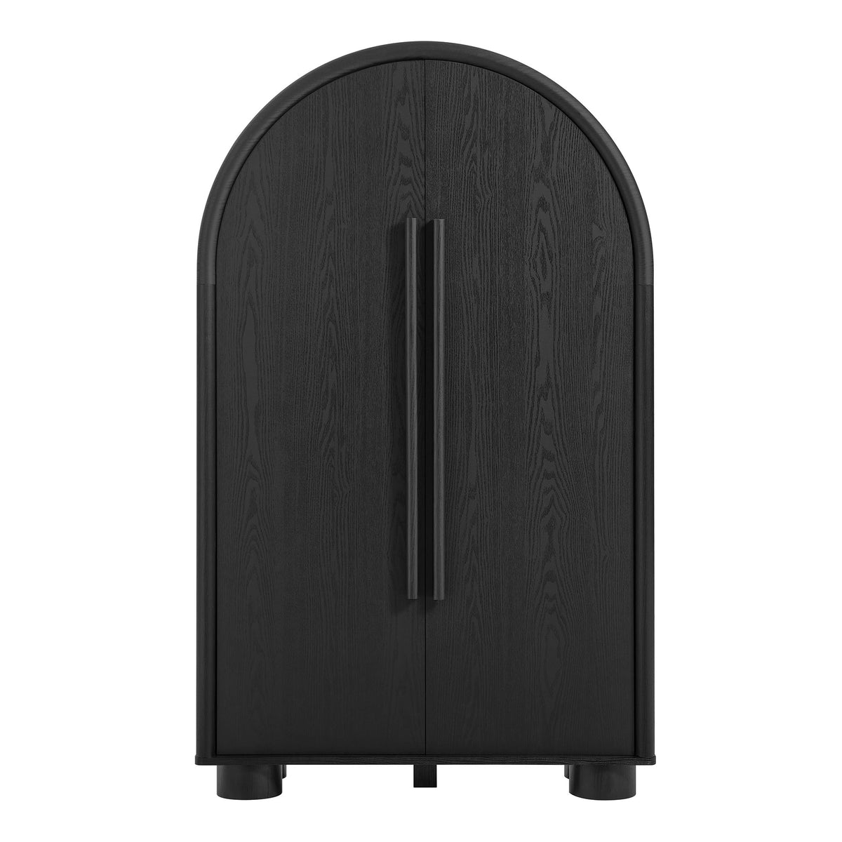 Bellamy Arched Fold-Out Desk Cabinet - Black Oak