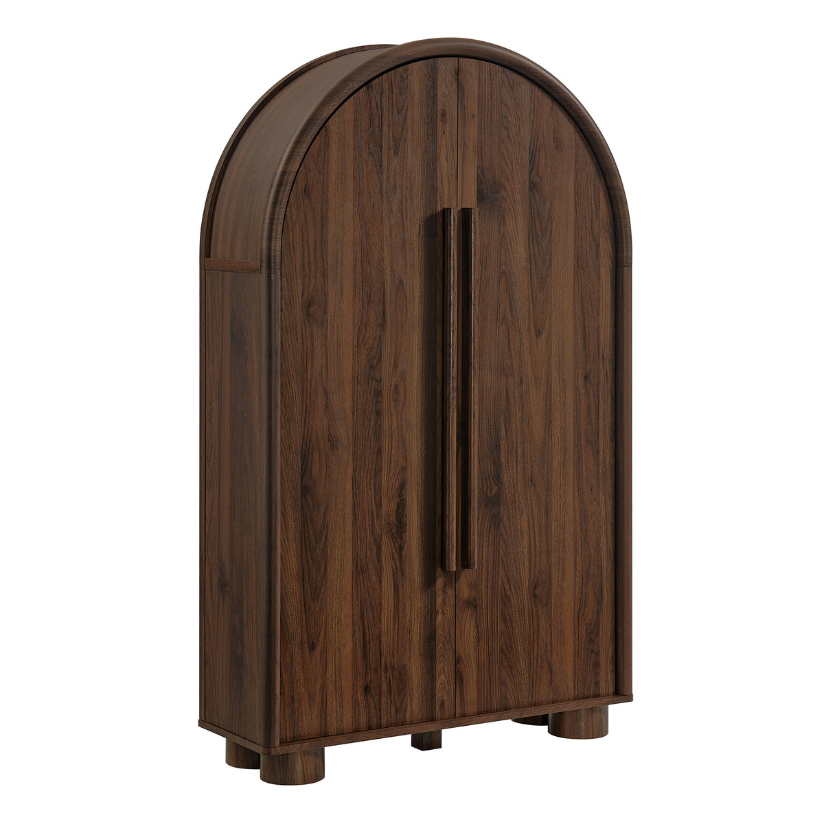 Bellamy Arched Fold-Out Desk Cabinet - Walnut