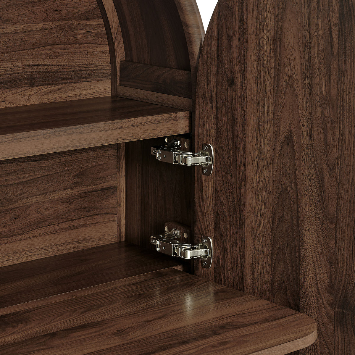 Bellamy Arched Fold-Out Desk Cabinet - Walnut
