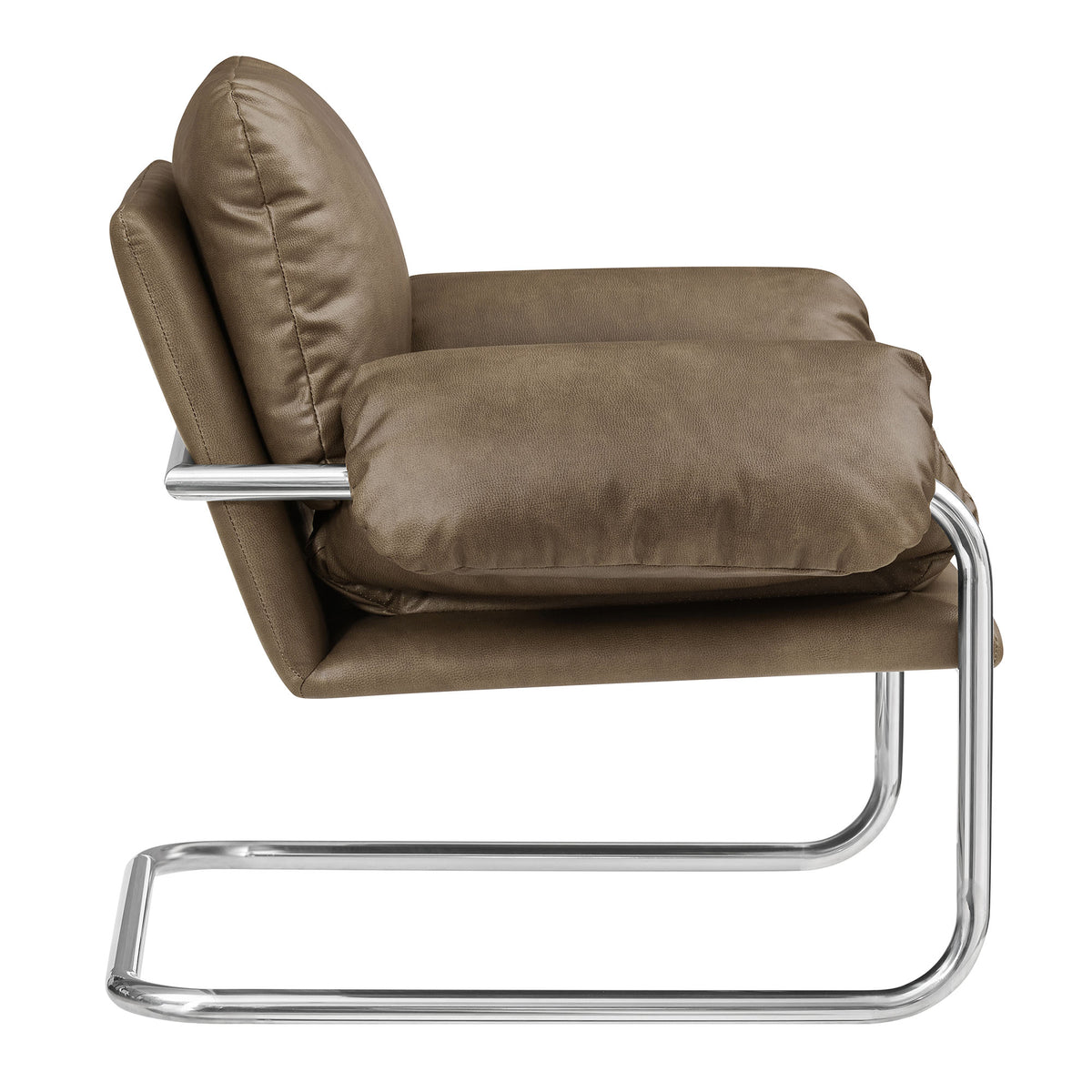 Ansel Vegan Leather Accent Chair - Mushroom