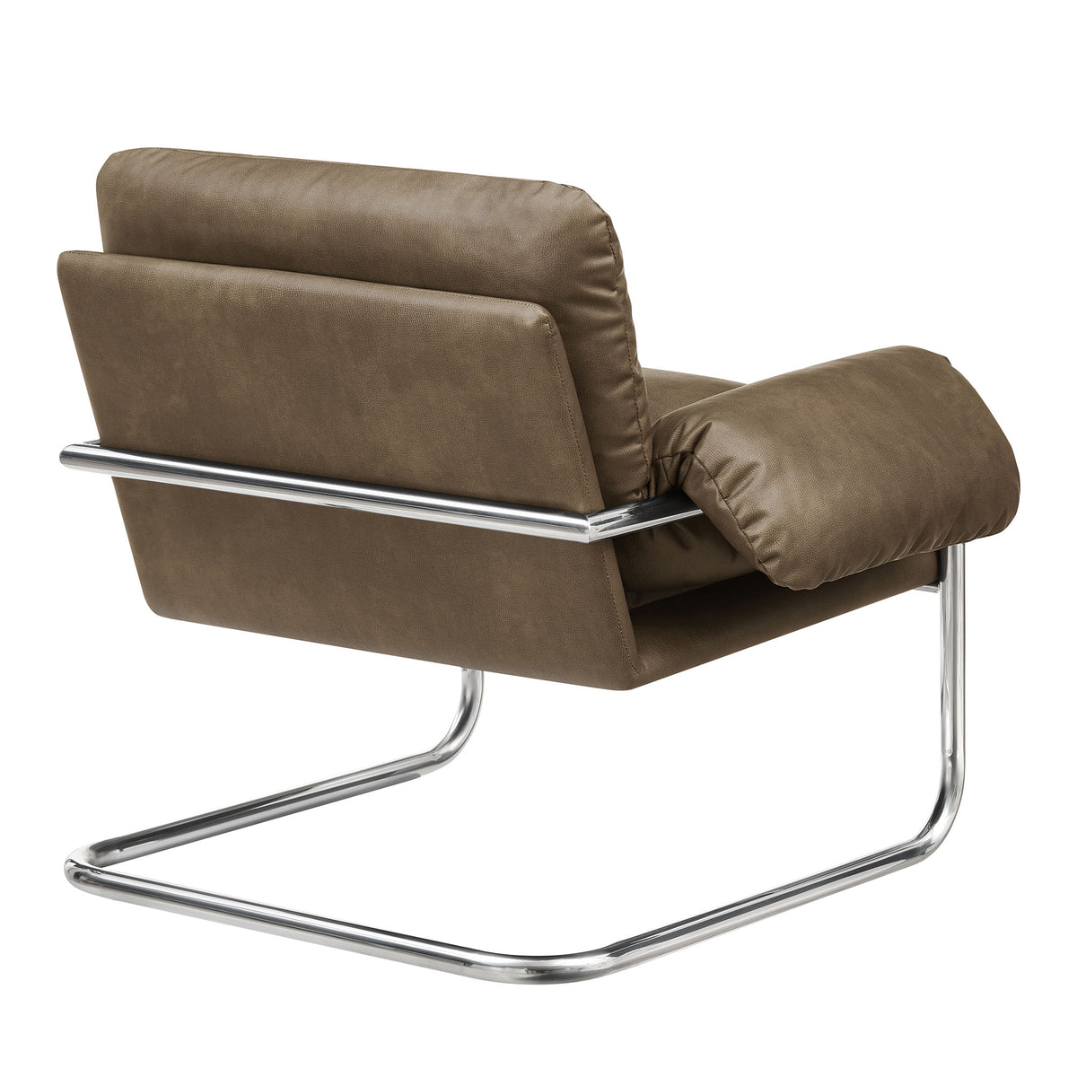 Ansel Vegan Leather Accent Chair - Mushroom