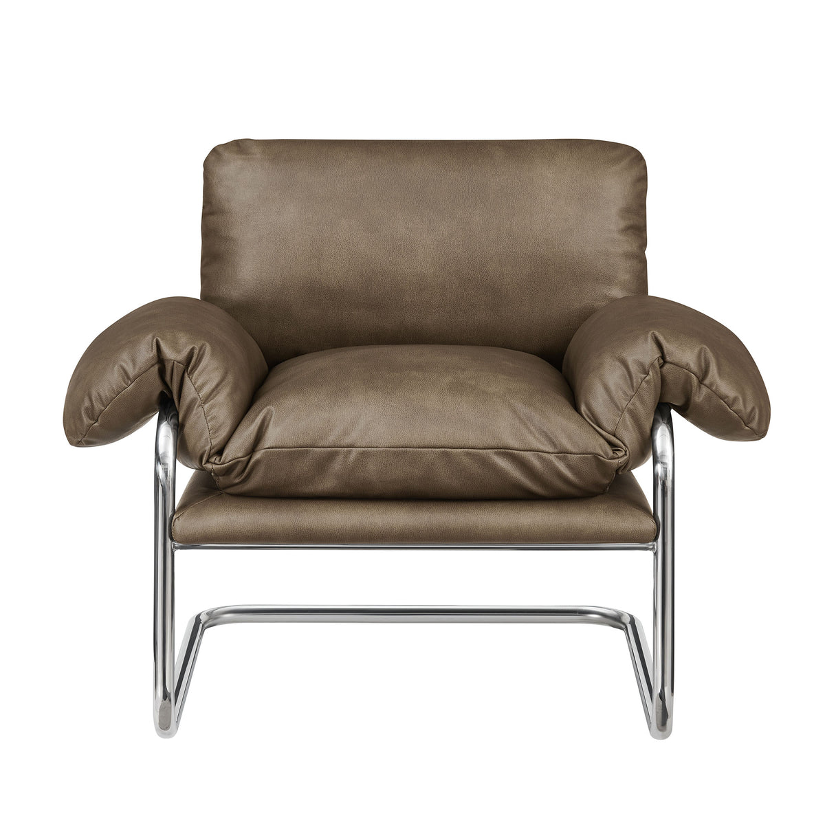 Ansel Vegan Leather Accent Chair - Mushroom