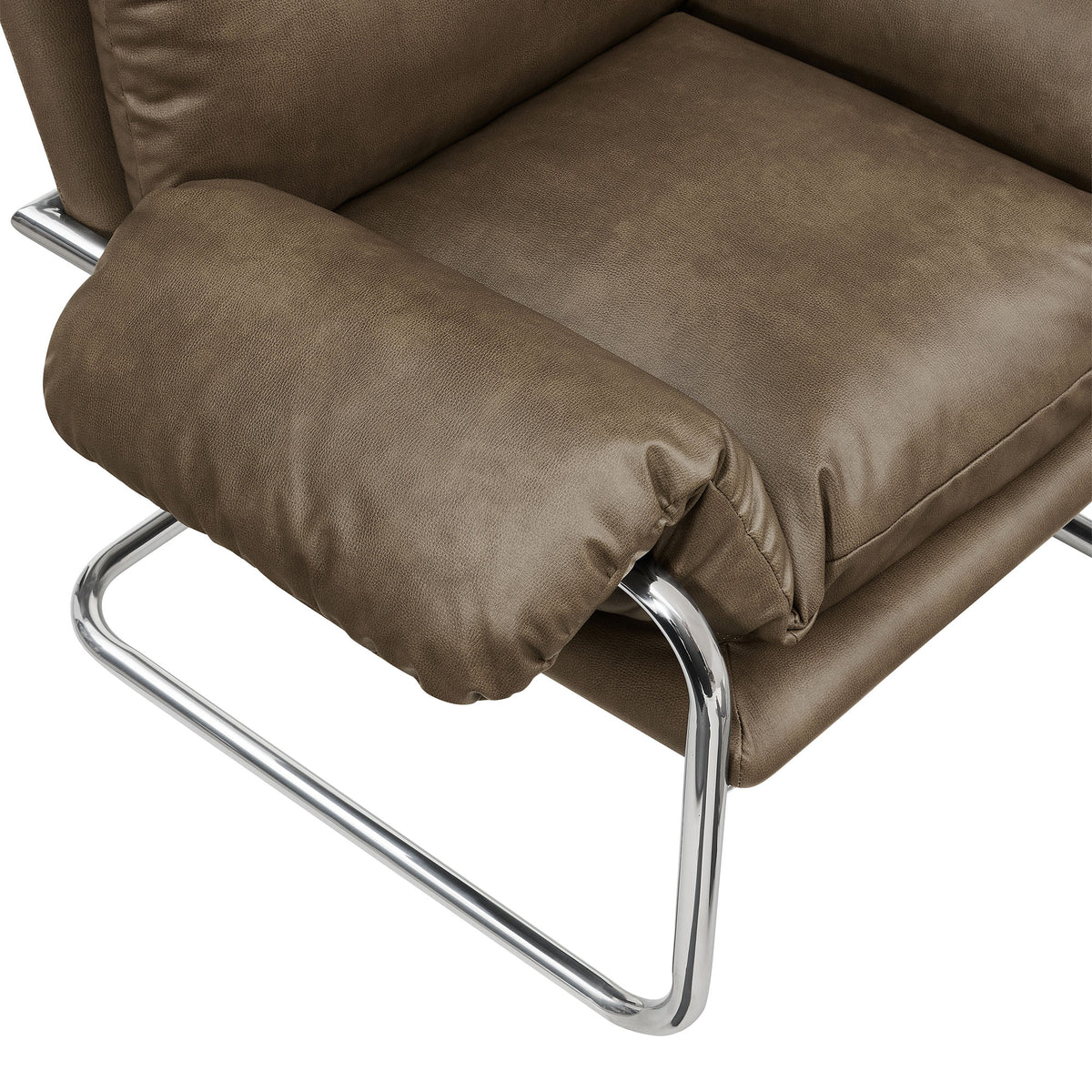 Ansel Vegan Leather Accent Chair - Mushroom