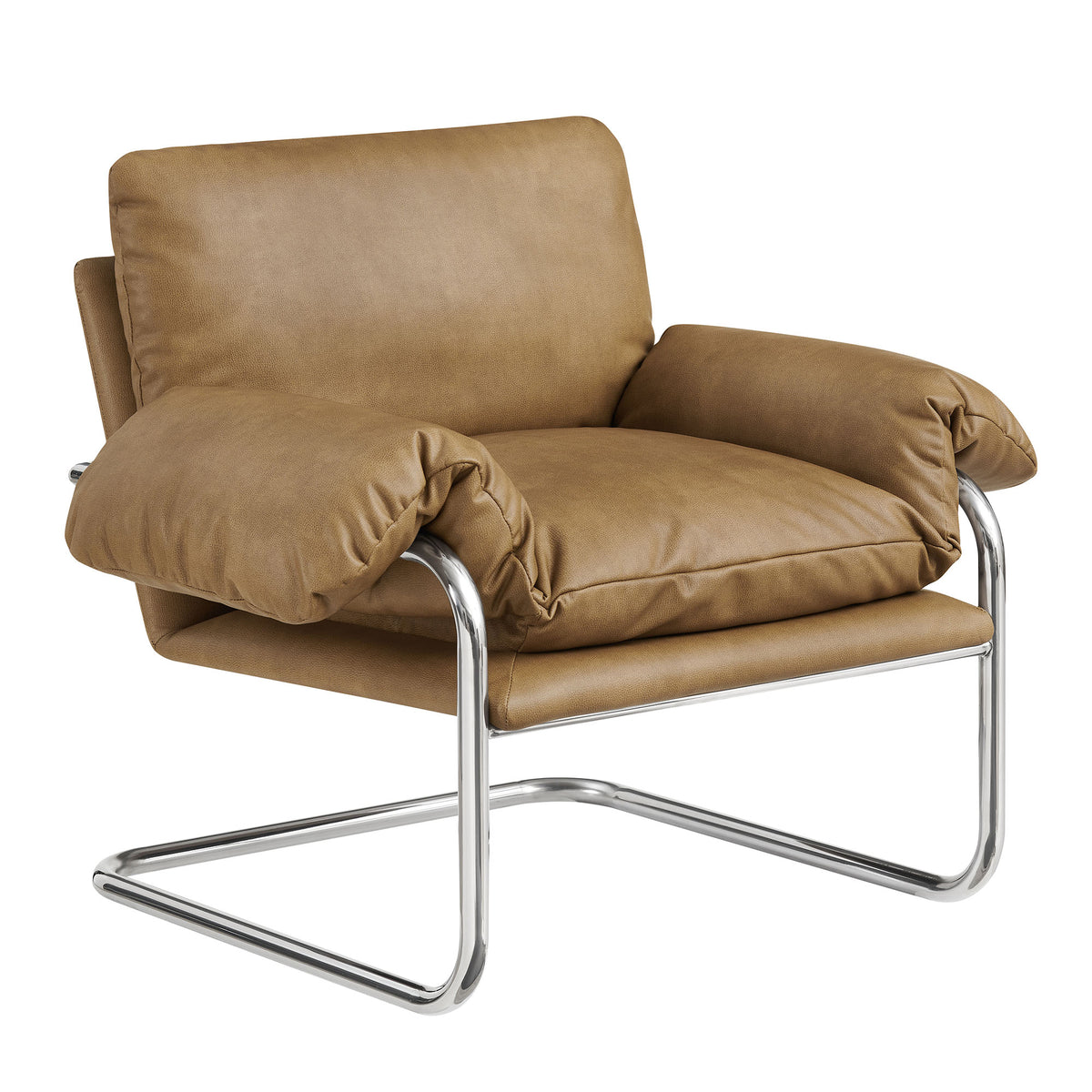Ansel Vegan Leather Accent Chair - Toast