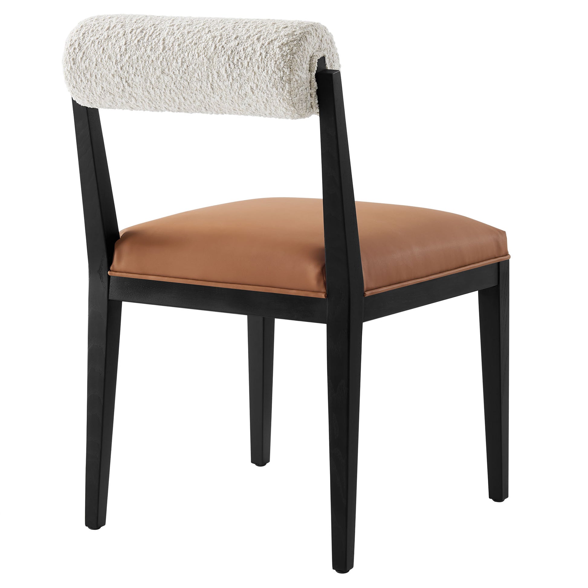 Kai Boucle and Vegan Leather Dining Chair Set of 2