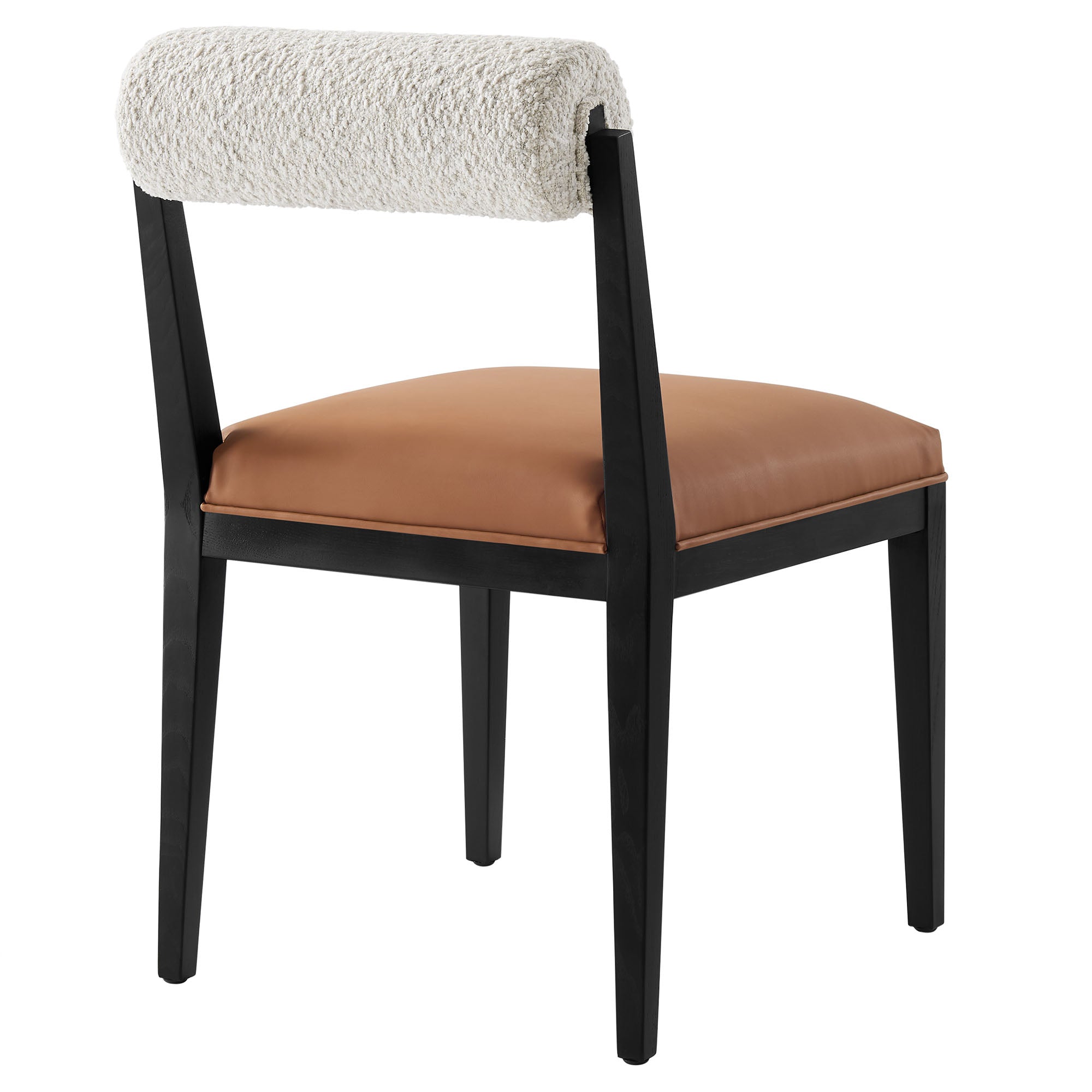 Kai Boucle and Vegan Leather Dining Chair Set of 2