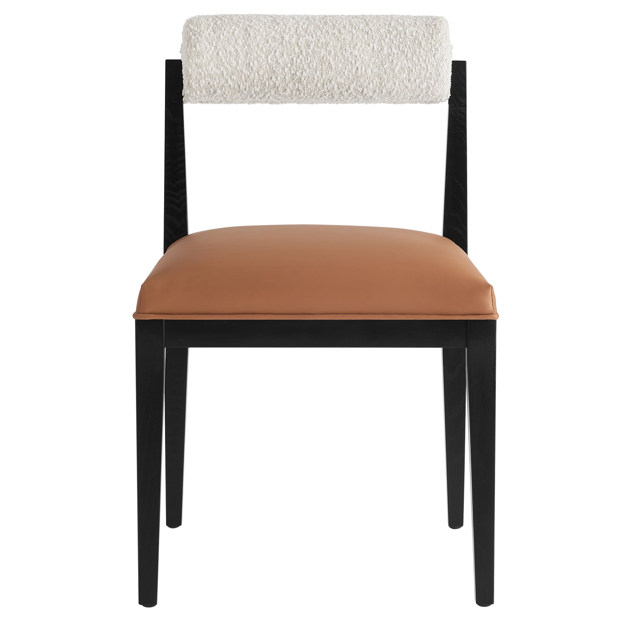 Kai Boucle and Vegan Leather Dining Chair Set of 2