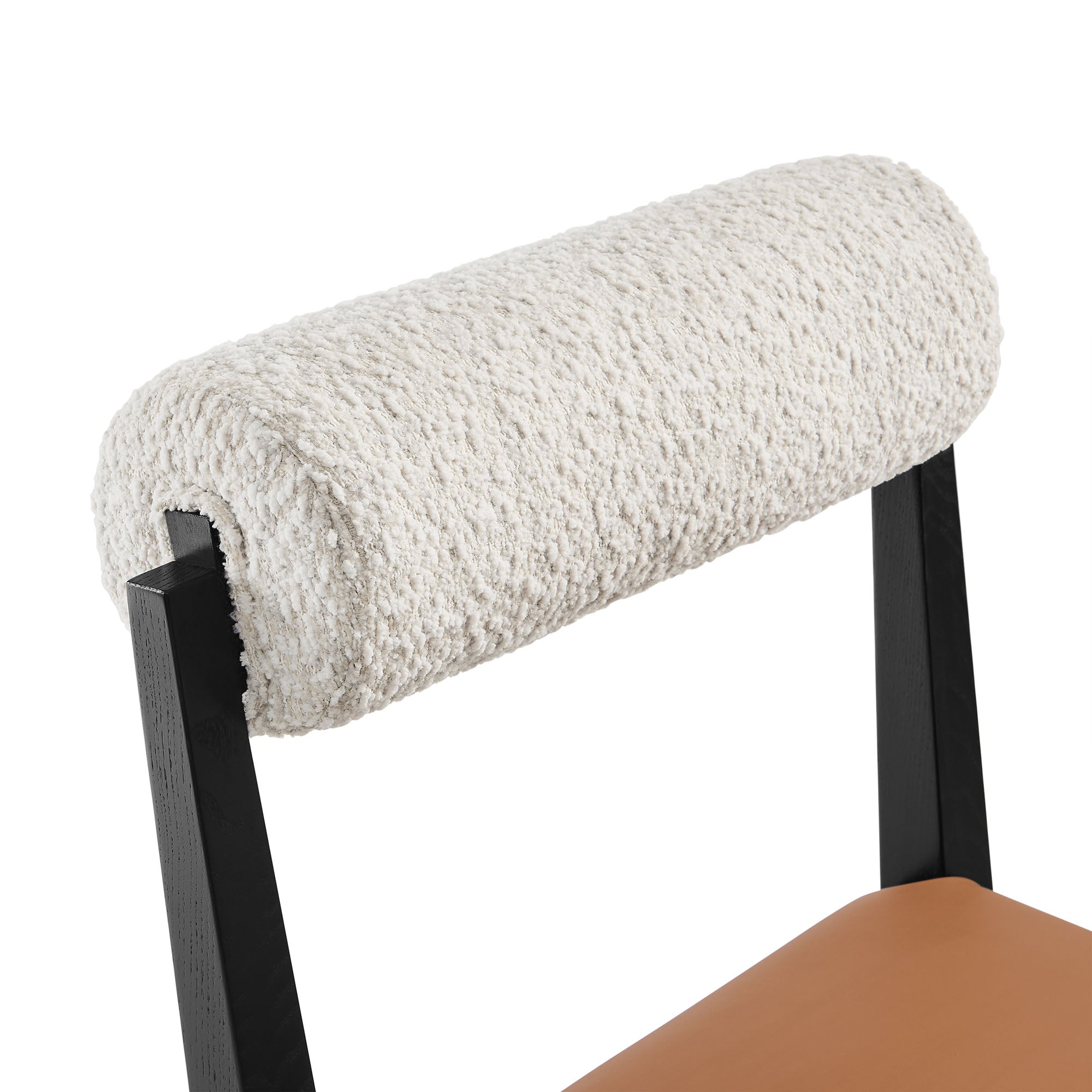 Kai Boucle and Vegan Leather Dining Chair Set of 2