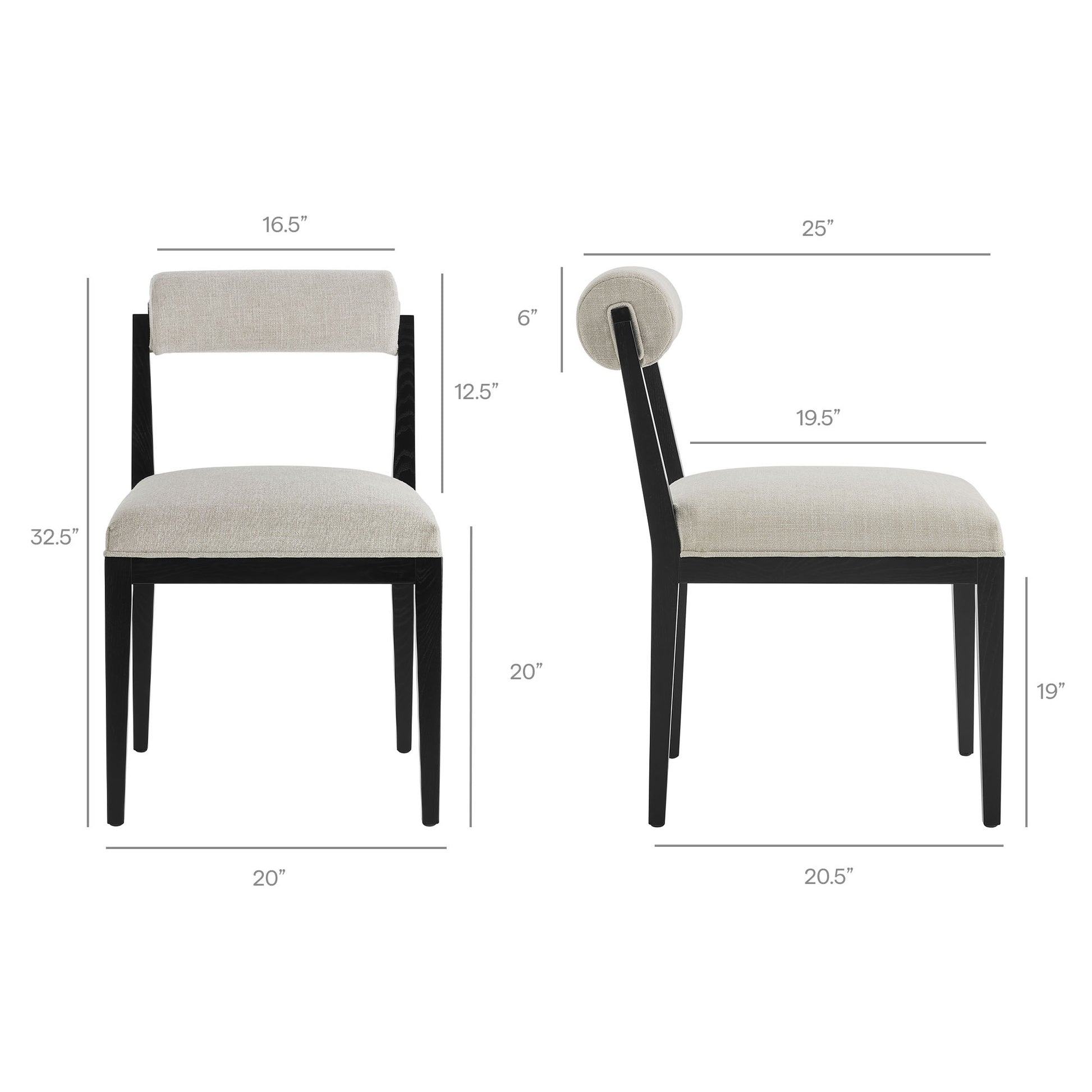 Kai Fabric Dining Chair Set of 2