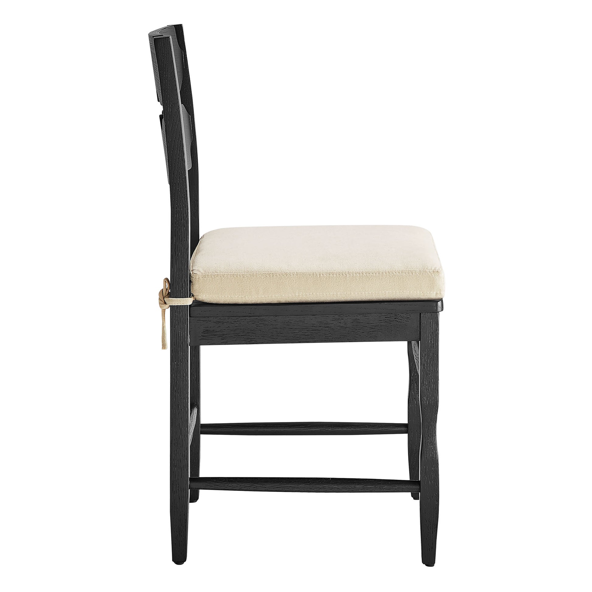 Jax Oak Wood Dining Chair With Wavy Razor Back and Cushion Set of 2 by Modway