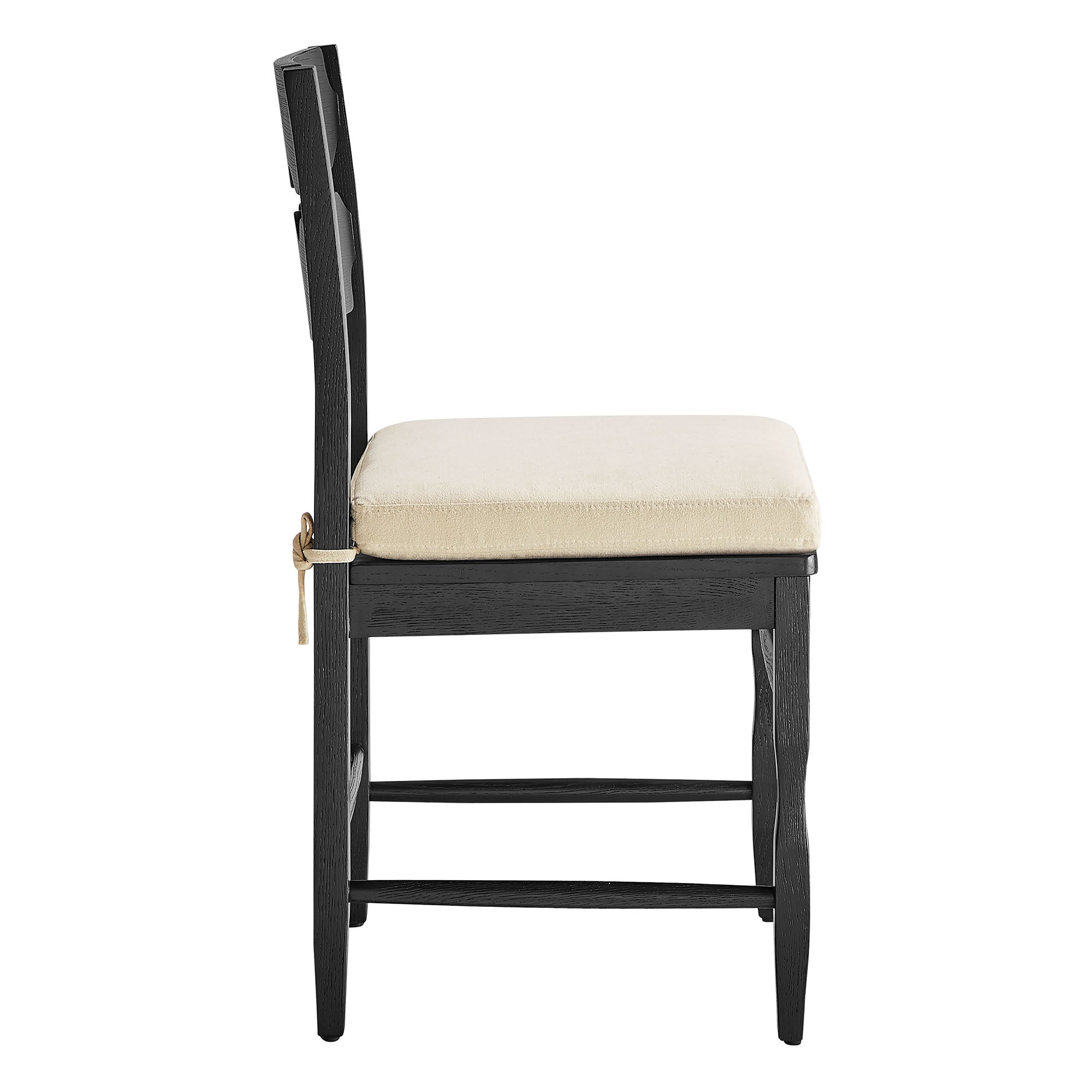 Jax Oak Wood Dining Chair With Wavy Razor Back and Cushion Set of 2 by Modway