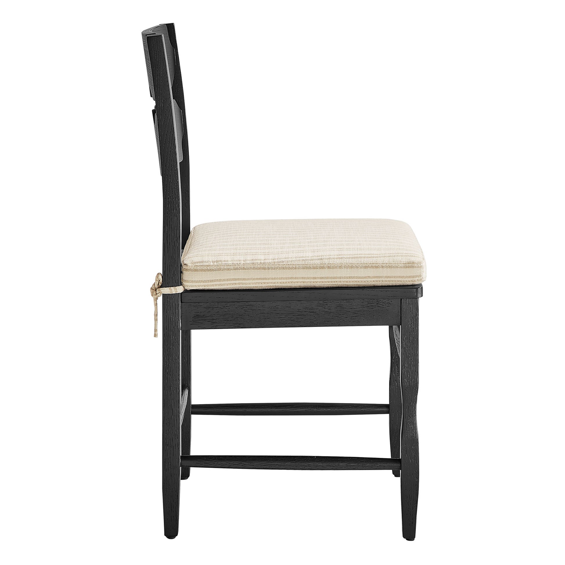 Jax Oak Wood Dining Chair With Wavy Razor Back and Cushion Set of 2 by Modway