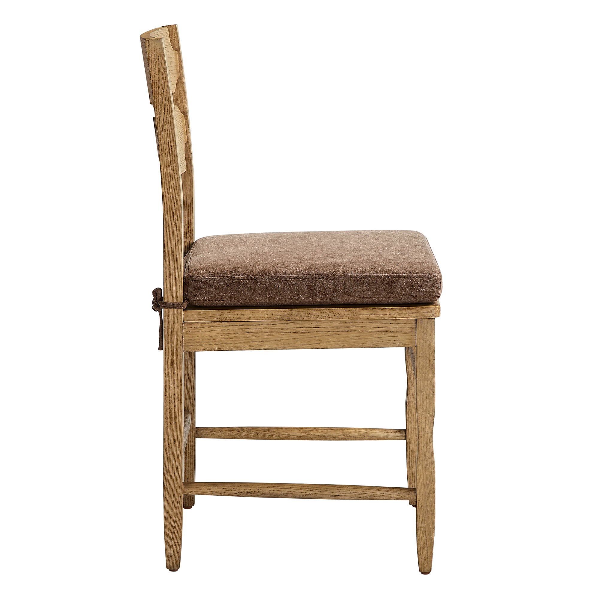 Jax Oak Wood Dining Chair With Wavy Razor Back and Cushion Set of 2 by Modway