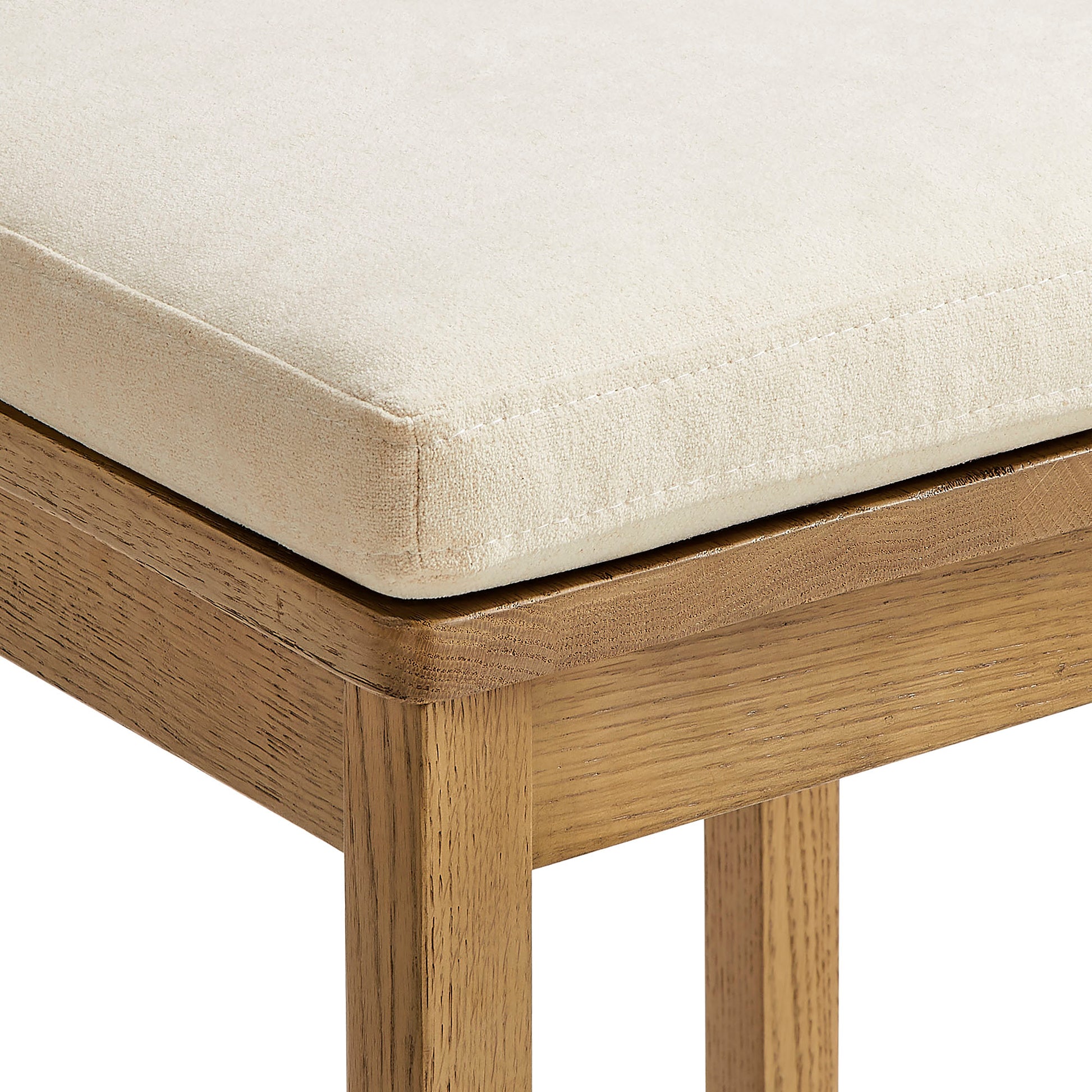 Jax Oak Wood Dining Chair With Wavy Razor Back and Cushion Set of 2 by Modway