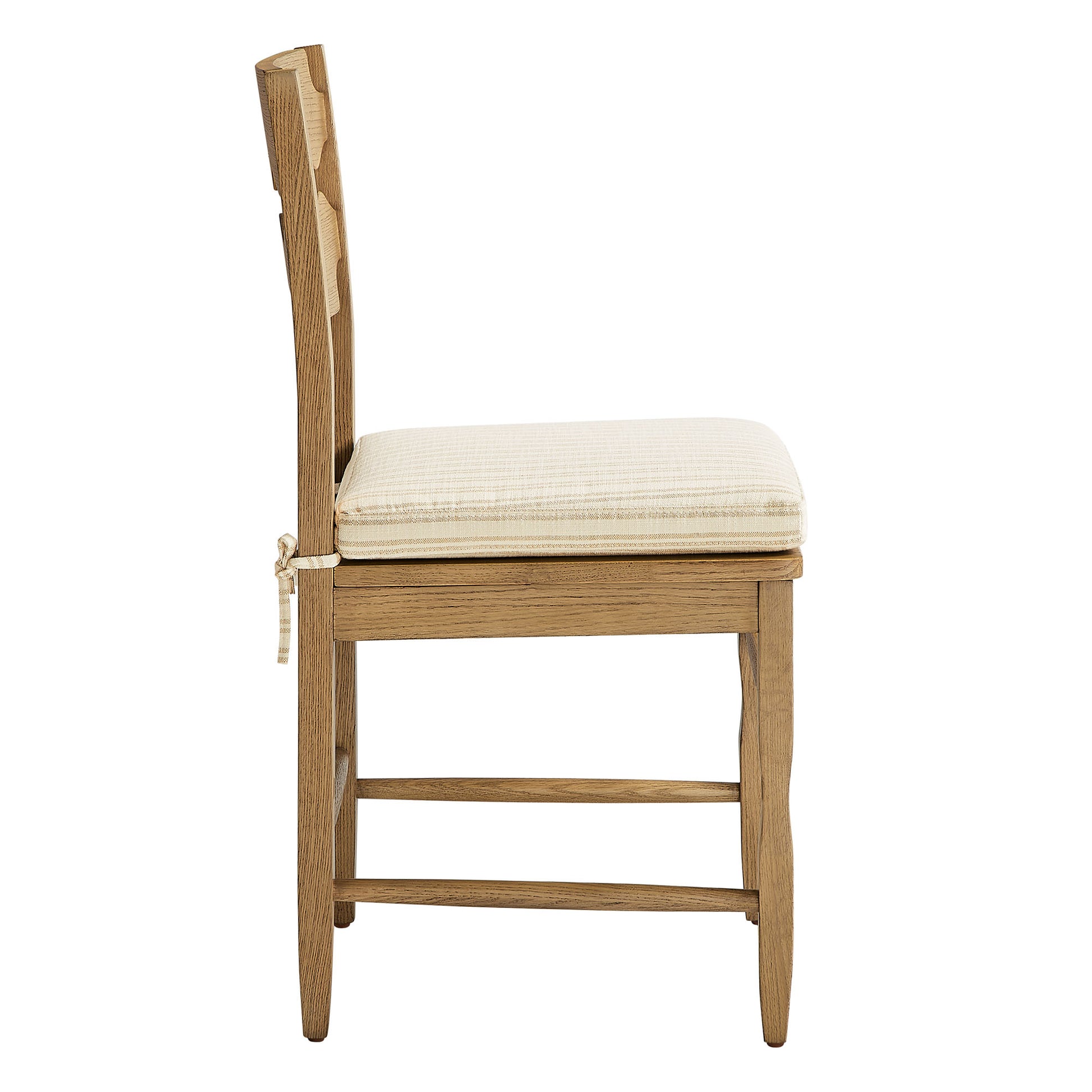 Jax Oak Wood Dining Chair With Wavy Razor Back and Cushion Set of 2 by Modway
