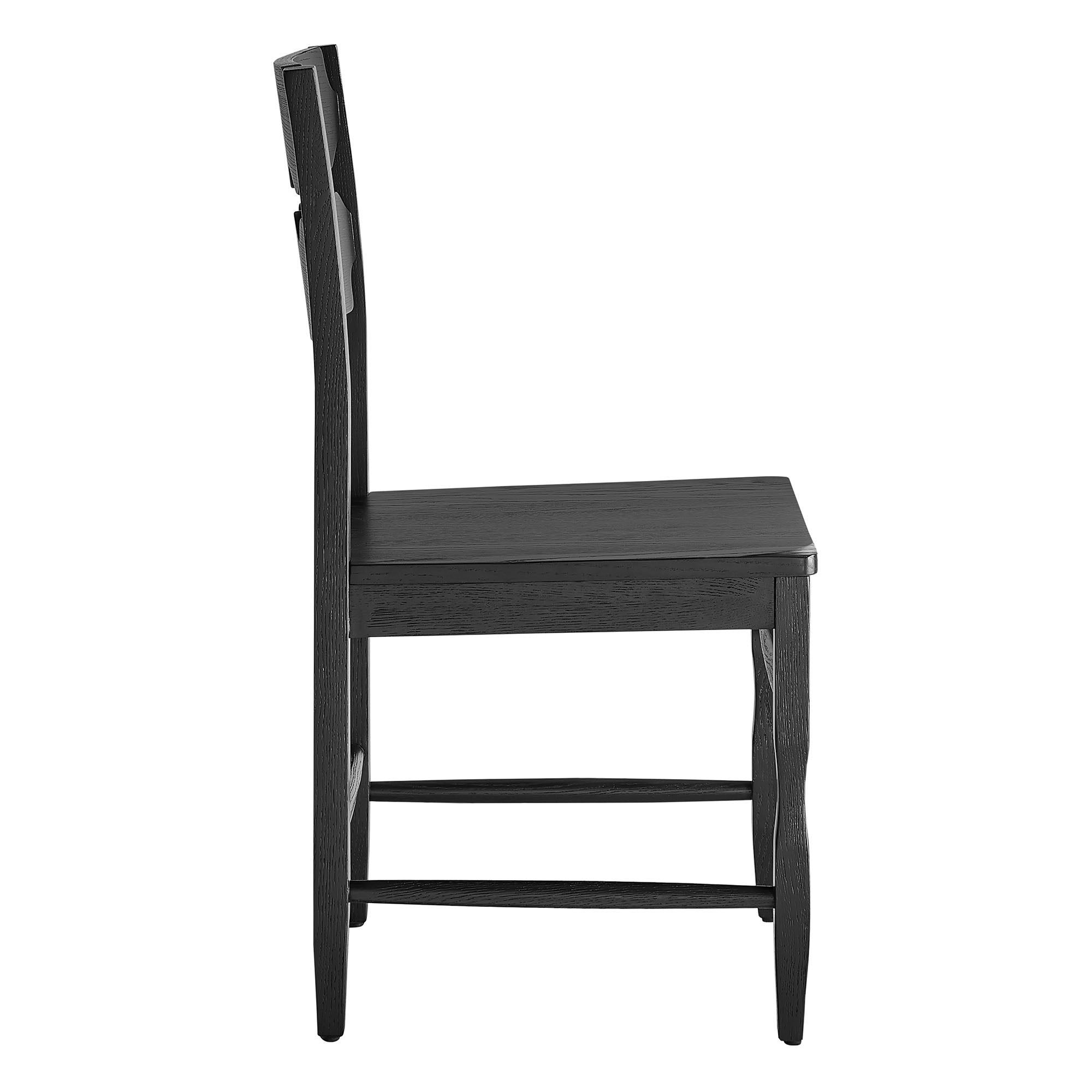 Jax Oak Wood Dining Chair With Wavy Razor Back Set of 2 by Modway