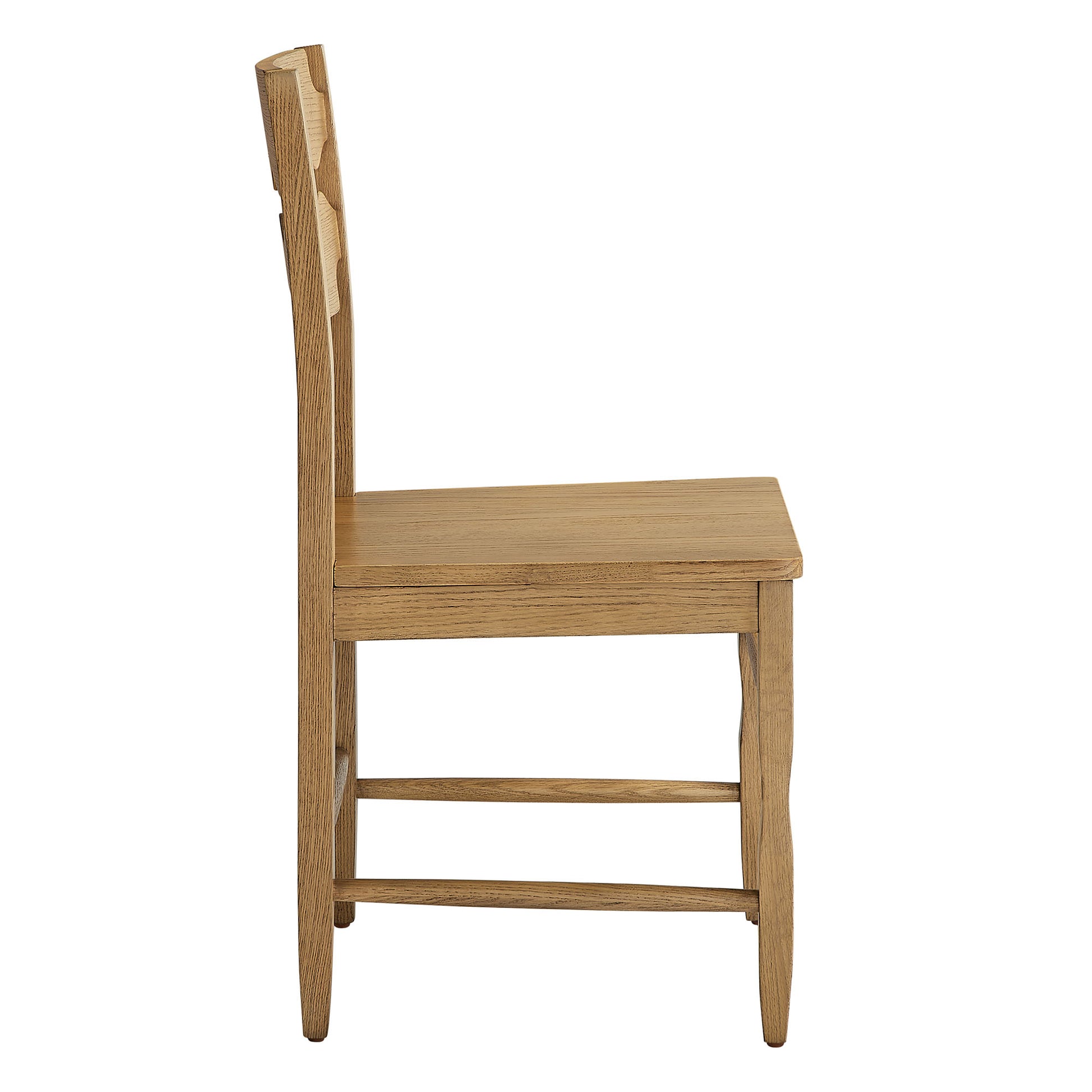 Jax Oak Wood Dining Chair With Wavy Razor Back Set of 2 by Modway