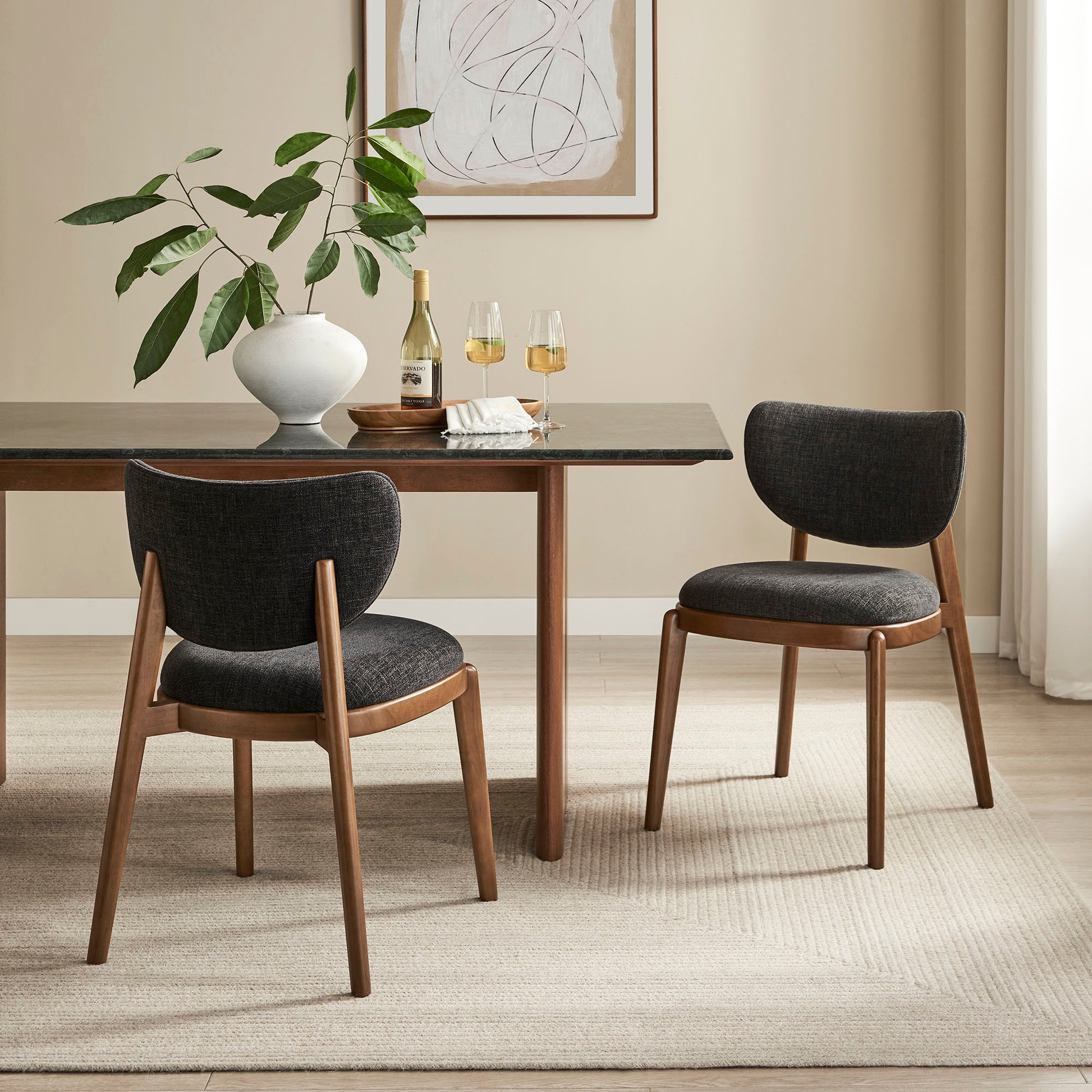 Fenwick Fabric Dining Chairs Set of 2