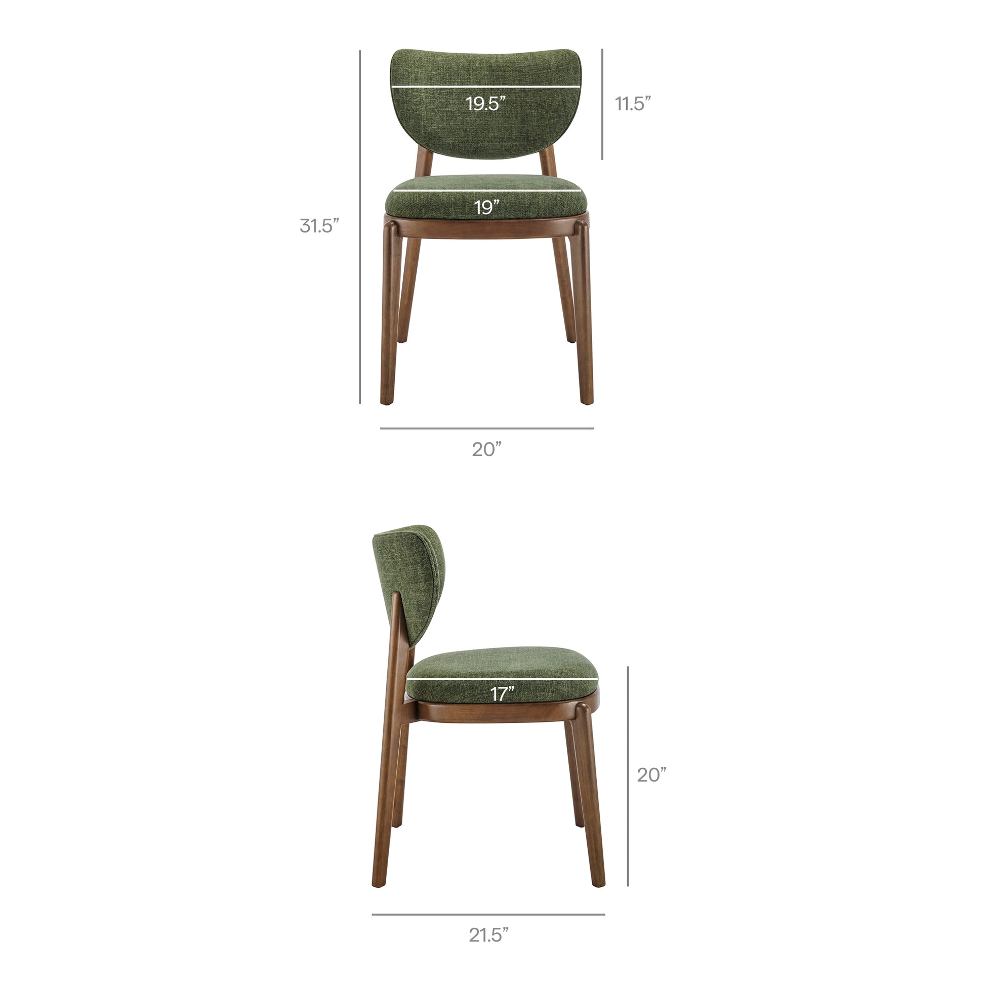 Fenwick Fabric Dining Chairs Set of 2
