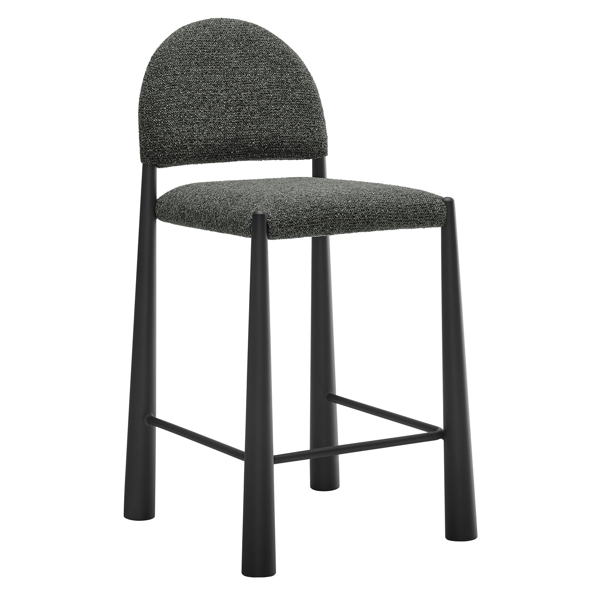 Hayley Upholstered Fabric Counter Stools Set of 2 - Brass Cream