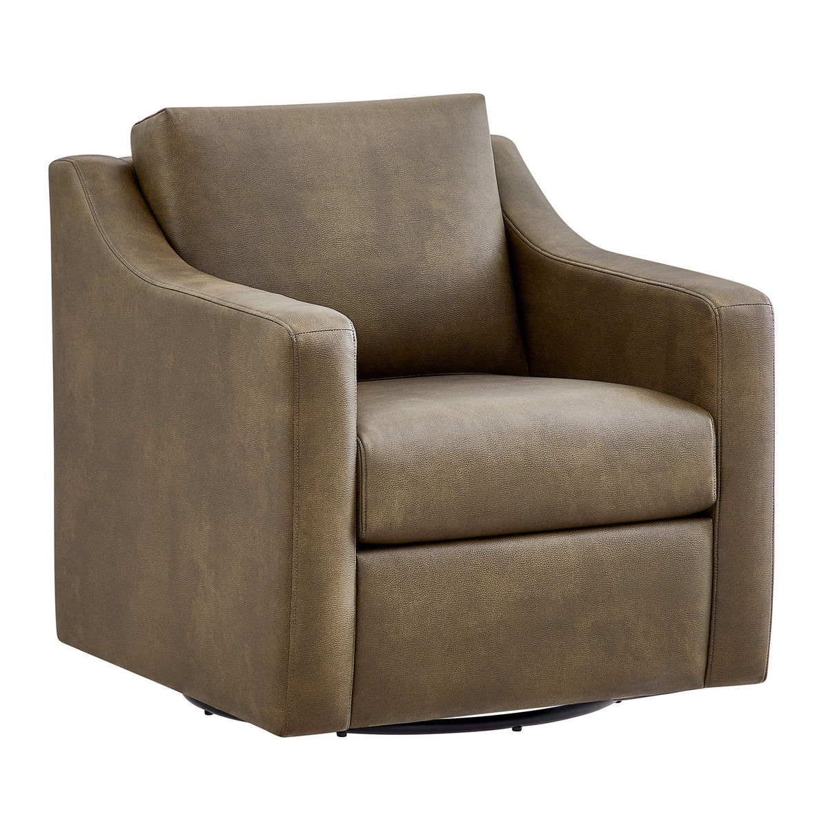 Liora Vegan Leather Swivel Armchair - Mushroom