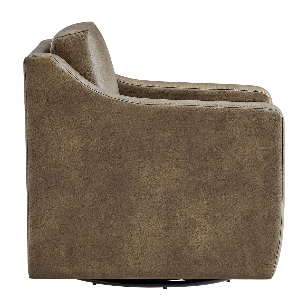Liora Vegan Leather Swivel Armchair - Mushroom