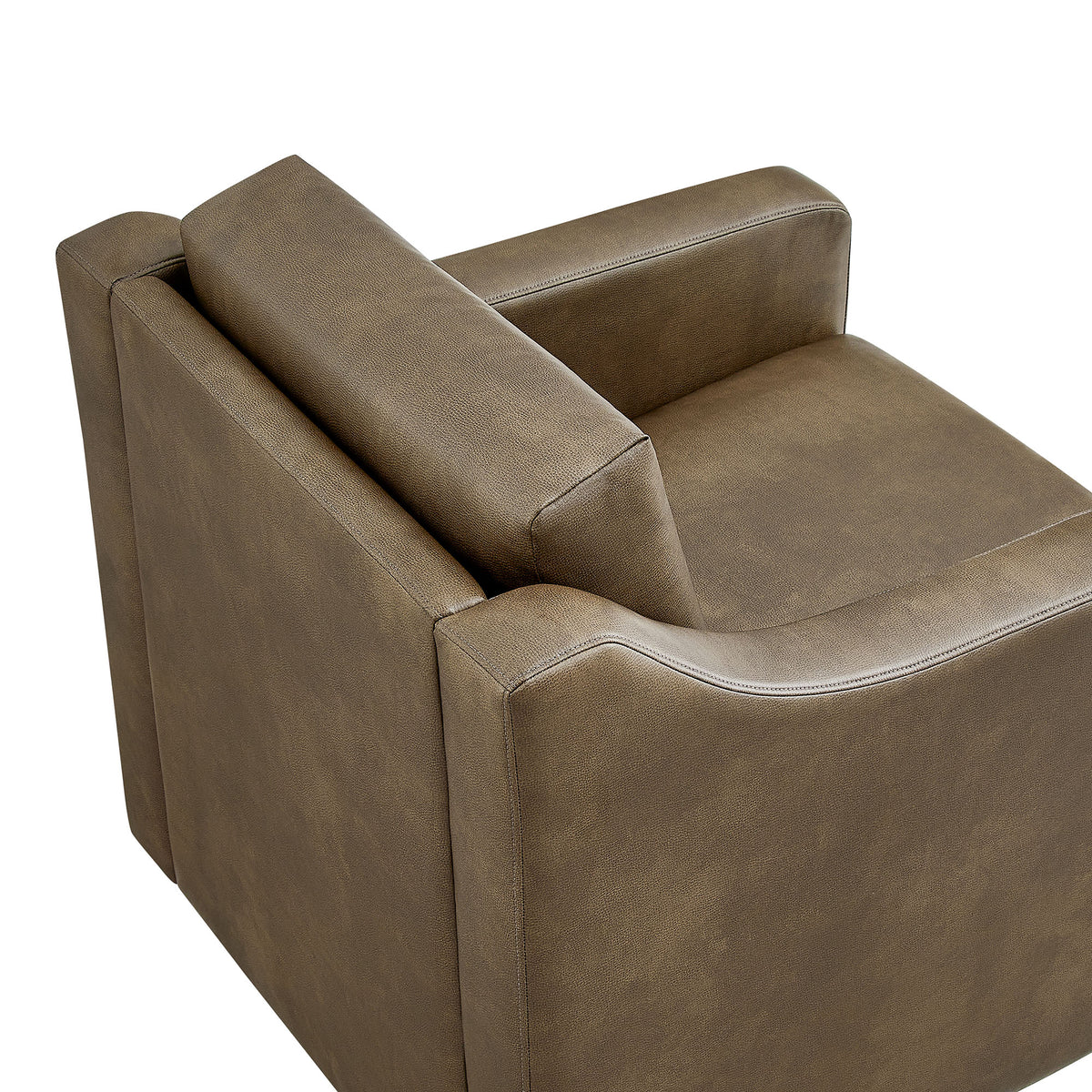 Liora Vegan Leather Swivel Armchair - Mushroom
