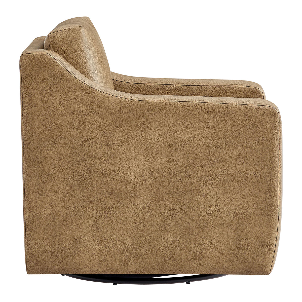 Liora Vegan Leather Swivel Armchair - Toast
