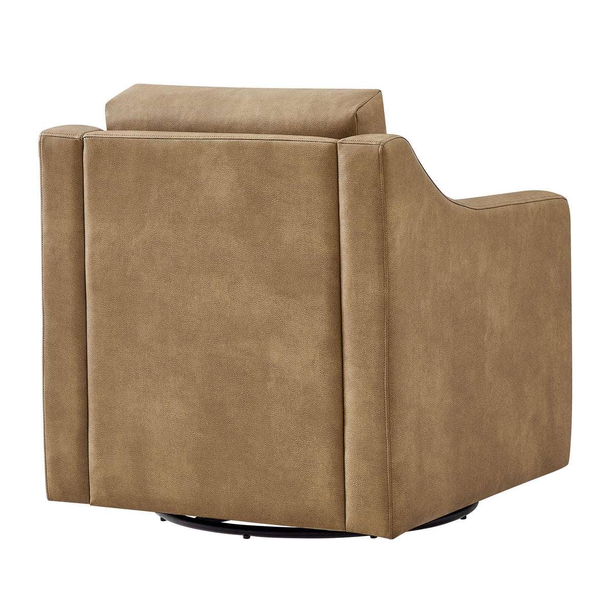 Liora Vegan Leather Swivel Armchair - Toast