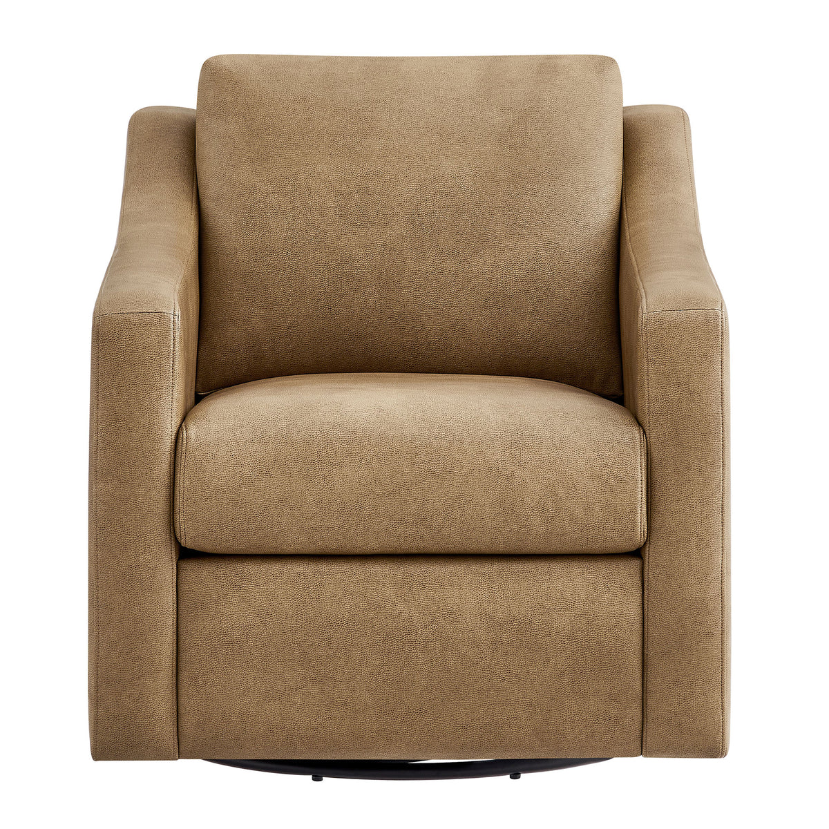 Liora Vegan Leather Swivel Armchair - Toast