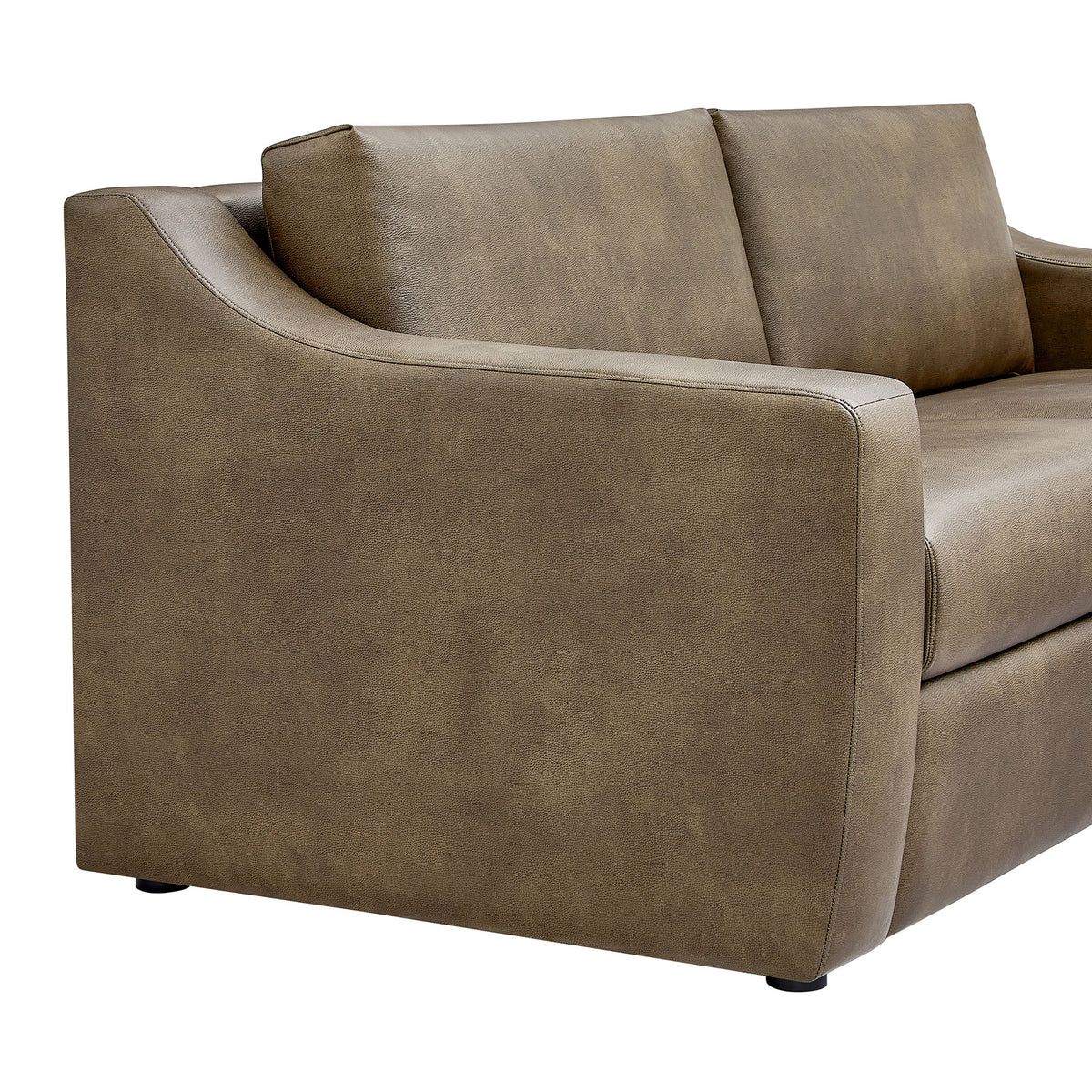 Liora 87 Inch Vegan Leather Sofa - Mushroom