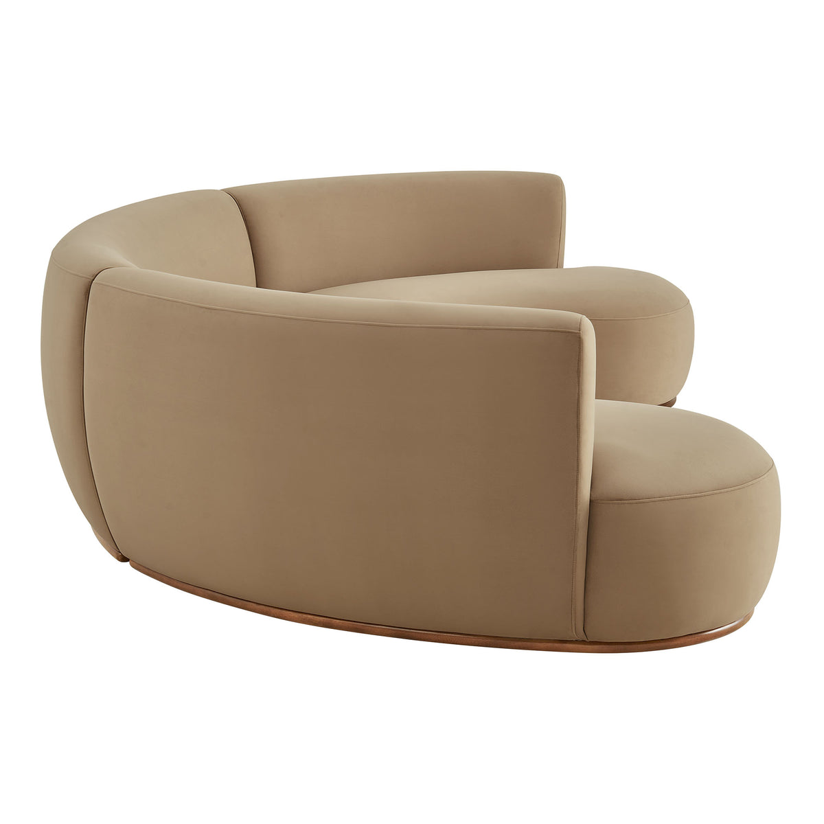 Rialta 3 Piece Curved Performance Velvet Sectional Sofa - Taupe