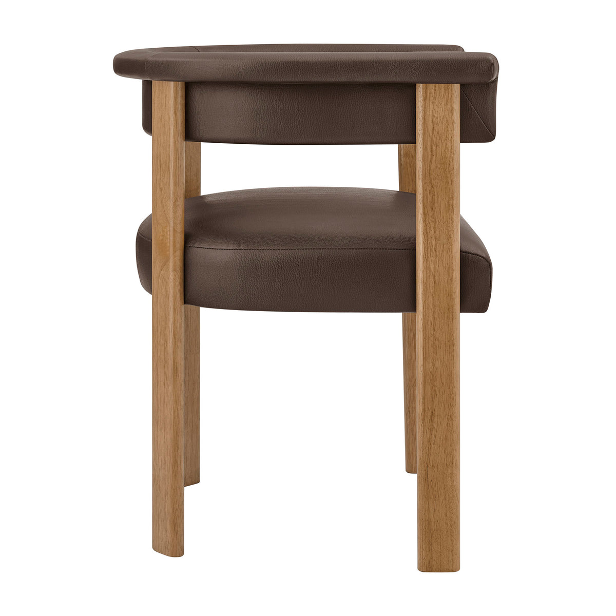 Imogen Premium Vegan Leather Barrel Dining Chairs Set of 2 - Espresso Dark Brown