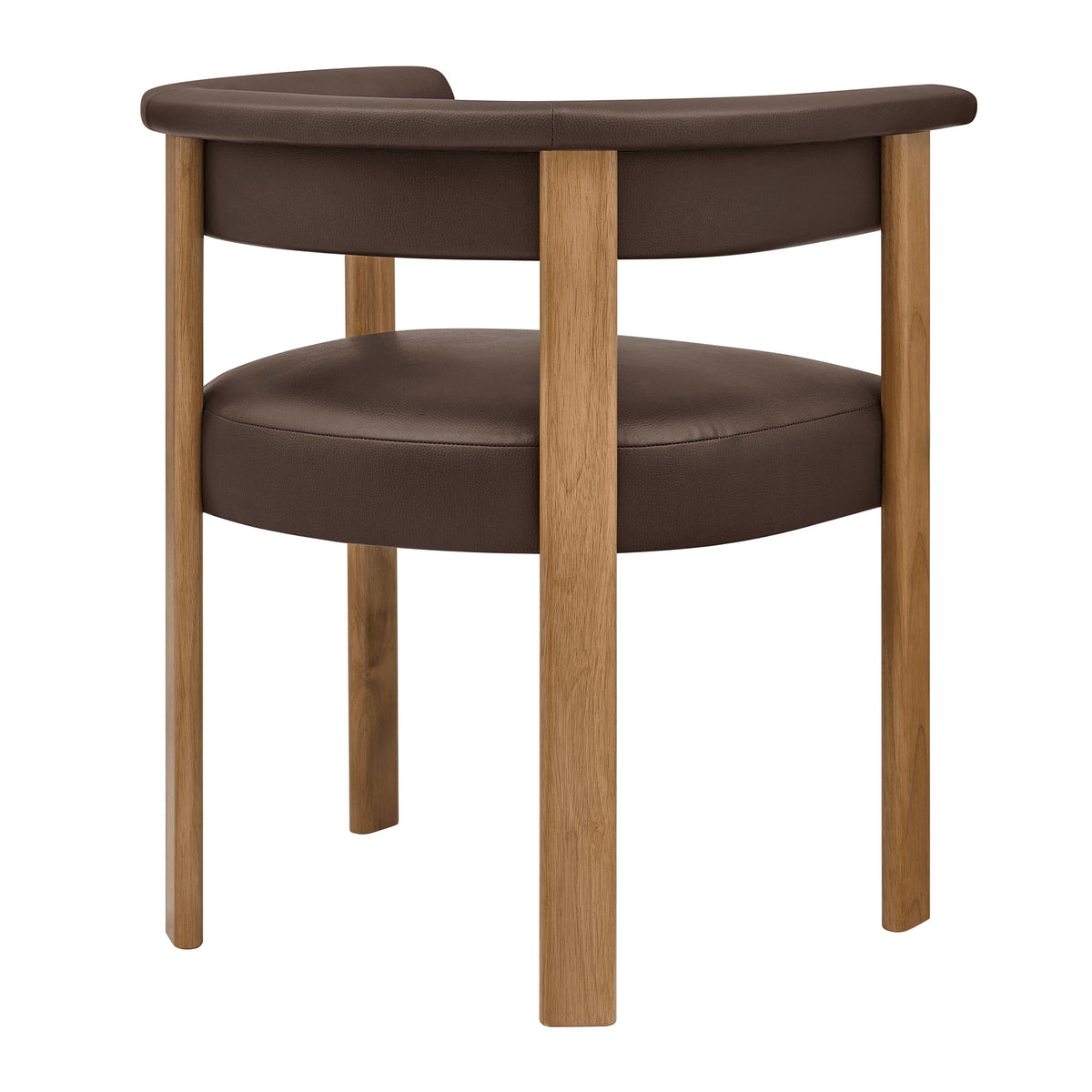 Imogen Premium Vegan Leather Barrel Dining Chairs Set of 2 - Espresso Dark Brown