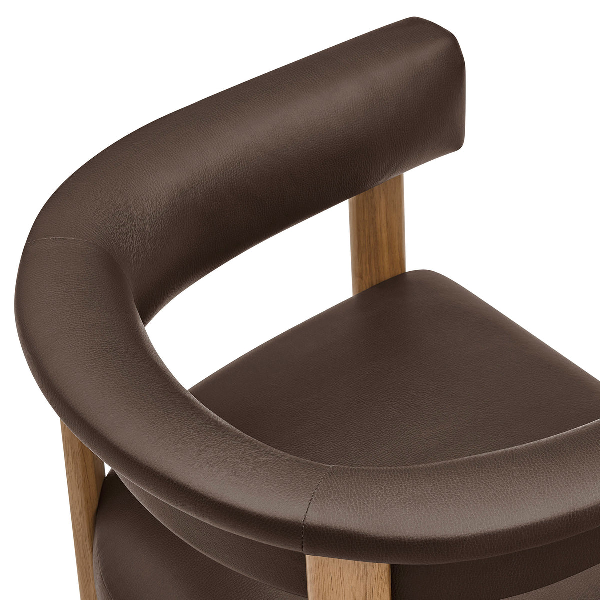 Imogen Premium Vegan Leather Barrel Dining Chairs Set of 2 - Espresso Dark Brown