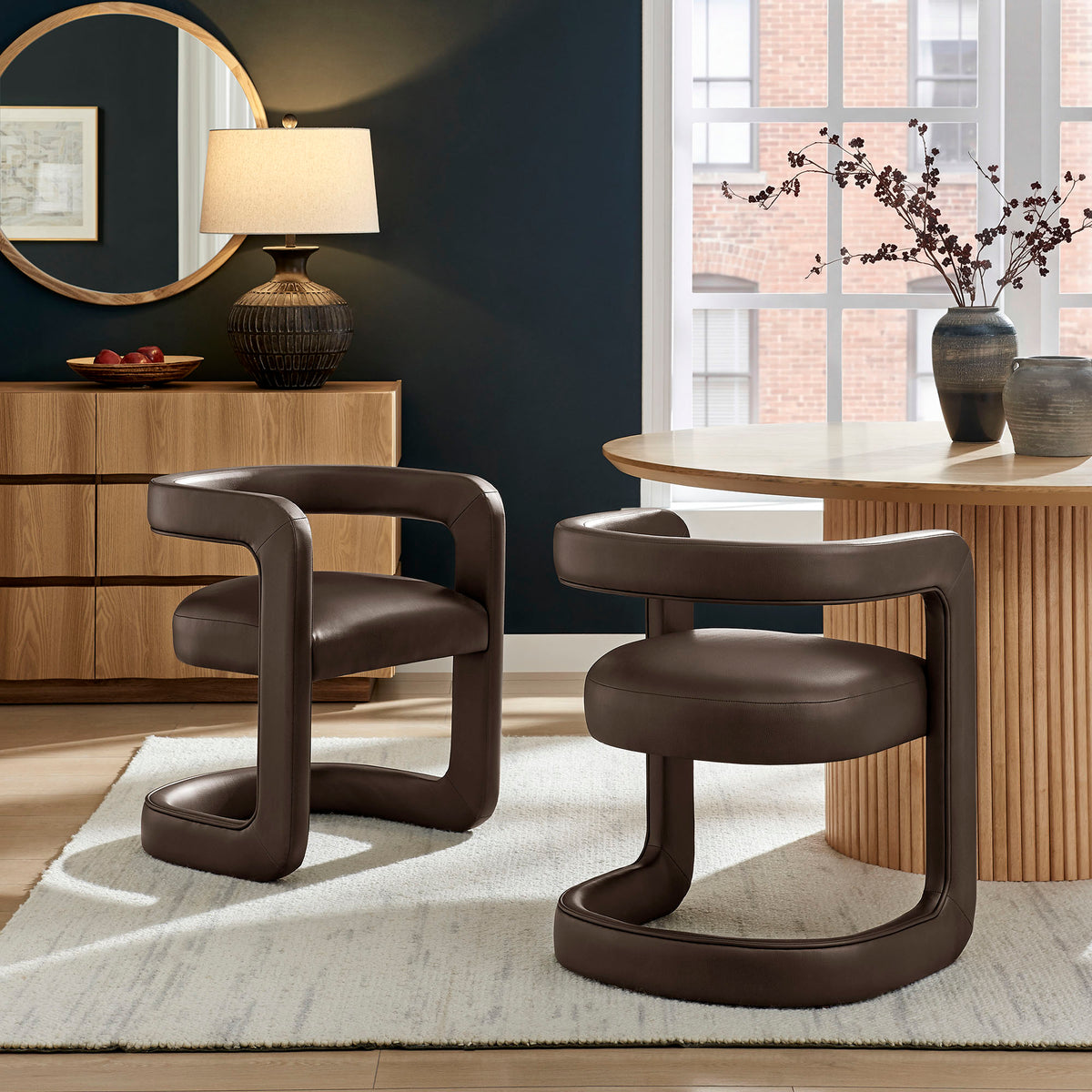 Winslow Premium Vegan Leather Dining Chair - Espresso