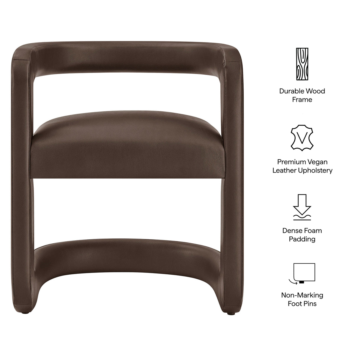 Winslow Premium Vegan Leather Dining Chair - Espresso