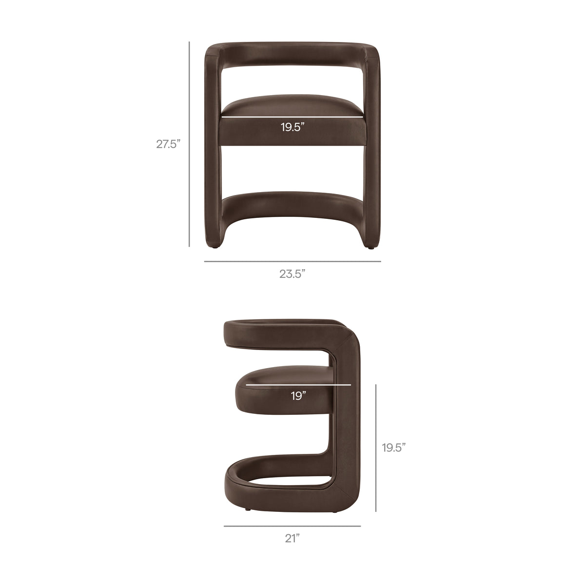 Winslow Premium Vegan Leather Dining Chair - Espresso