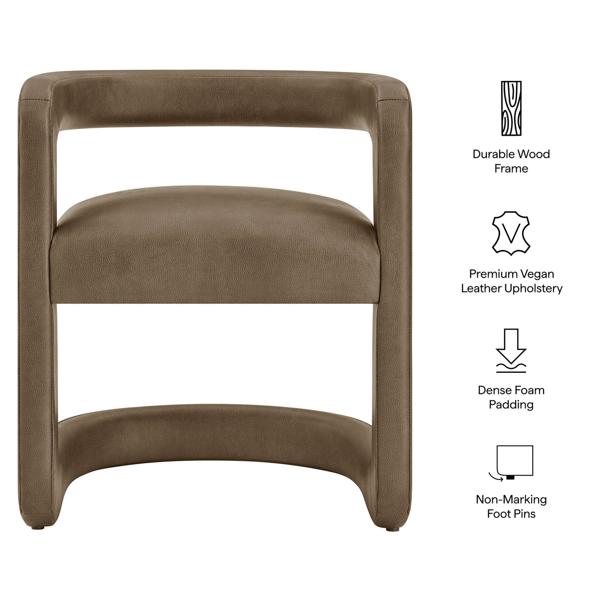 Winslow Premium Vegan Leather Dining Chair - Mushroom