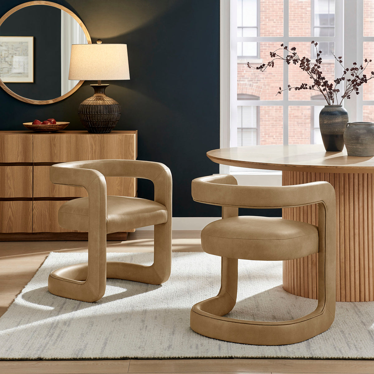 Winslow Premium Vegan Leather Dining Chair - Toast